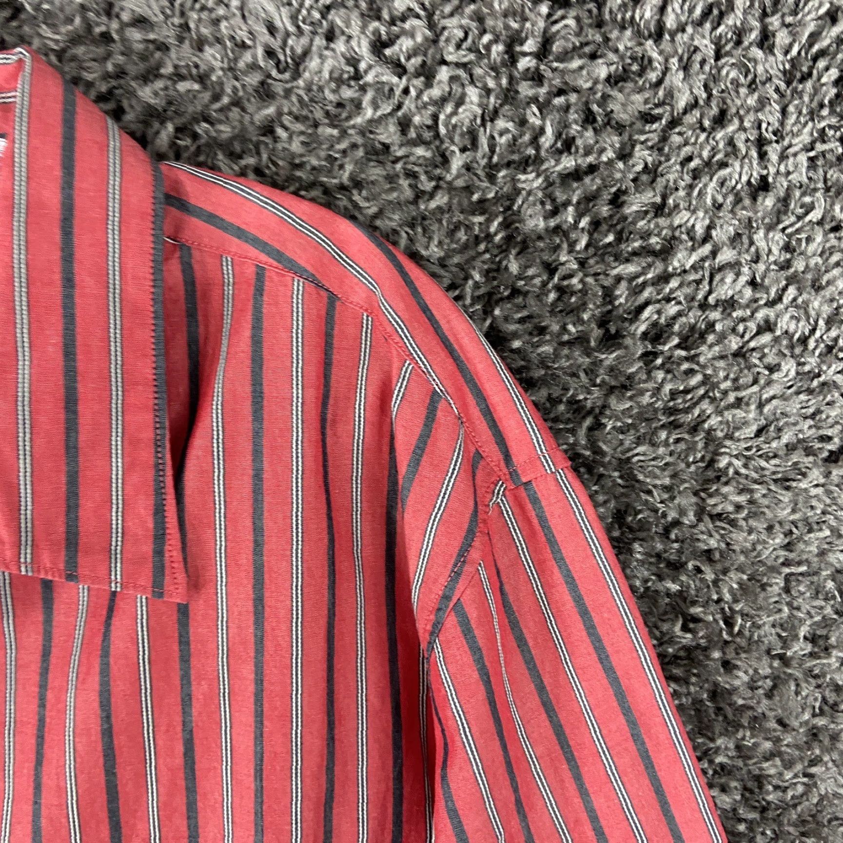 Banana Republic Banana Republic Slim Fit Button Up Long Sleeve Red Striped Men’s XL Size US XL / EU 56 / 4 - 4 Thumbnail