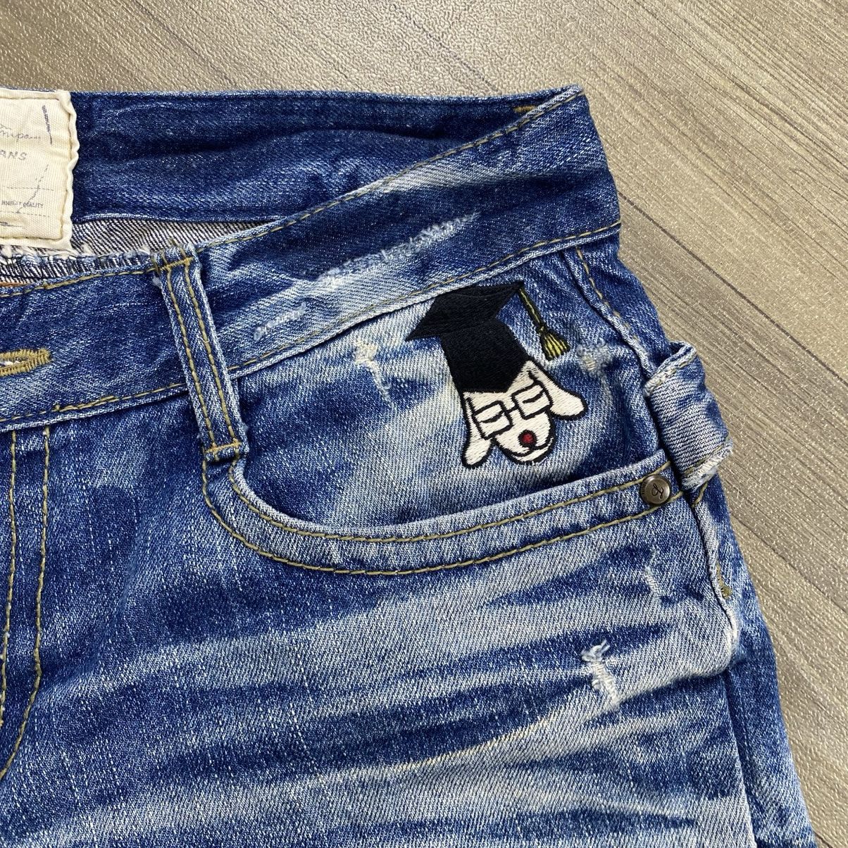 Japanese Brand Y2K Yoshitomo Nara Lolita Jeans Distressed Embroidery Pants Size US 30 / EU 46 - 11 Thumbnail