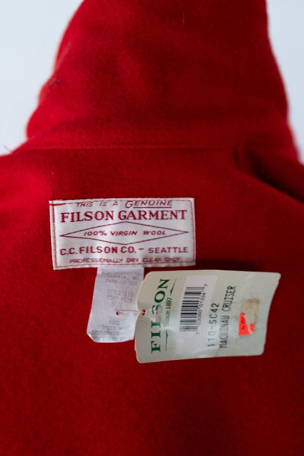 Filson Vintage '95 Filson Fire-Engine Red Mackinaw Cruiser Sz. M Size US M / EU 48-50 / 2 - 7 Thumbnail