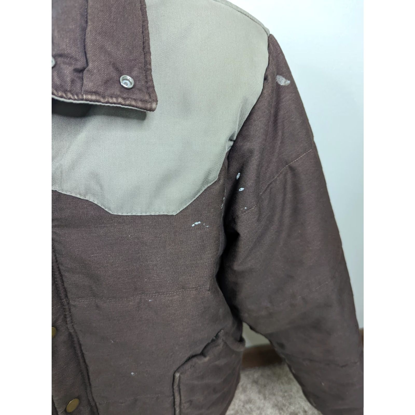 YOKE VINTAGE Unitog Work Bomber Quilted Jacket Large Brown Coat USA Size US L / EU 52-54 / 3 - 6 Thumbnail