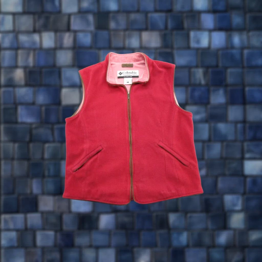 Vintage Columbia River Resort Vest Women's Red Pheasant L Vest Top Outdoors Nature Logo Zipper Pocket Star Size L / US 10 / IT 46 - 1 Thumbnail