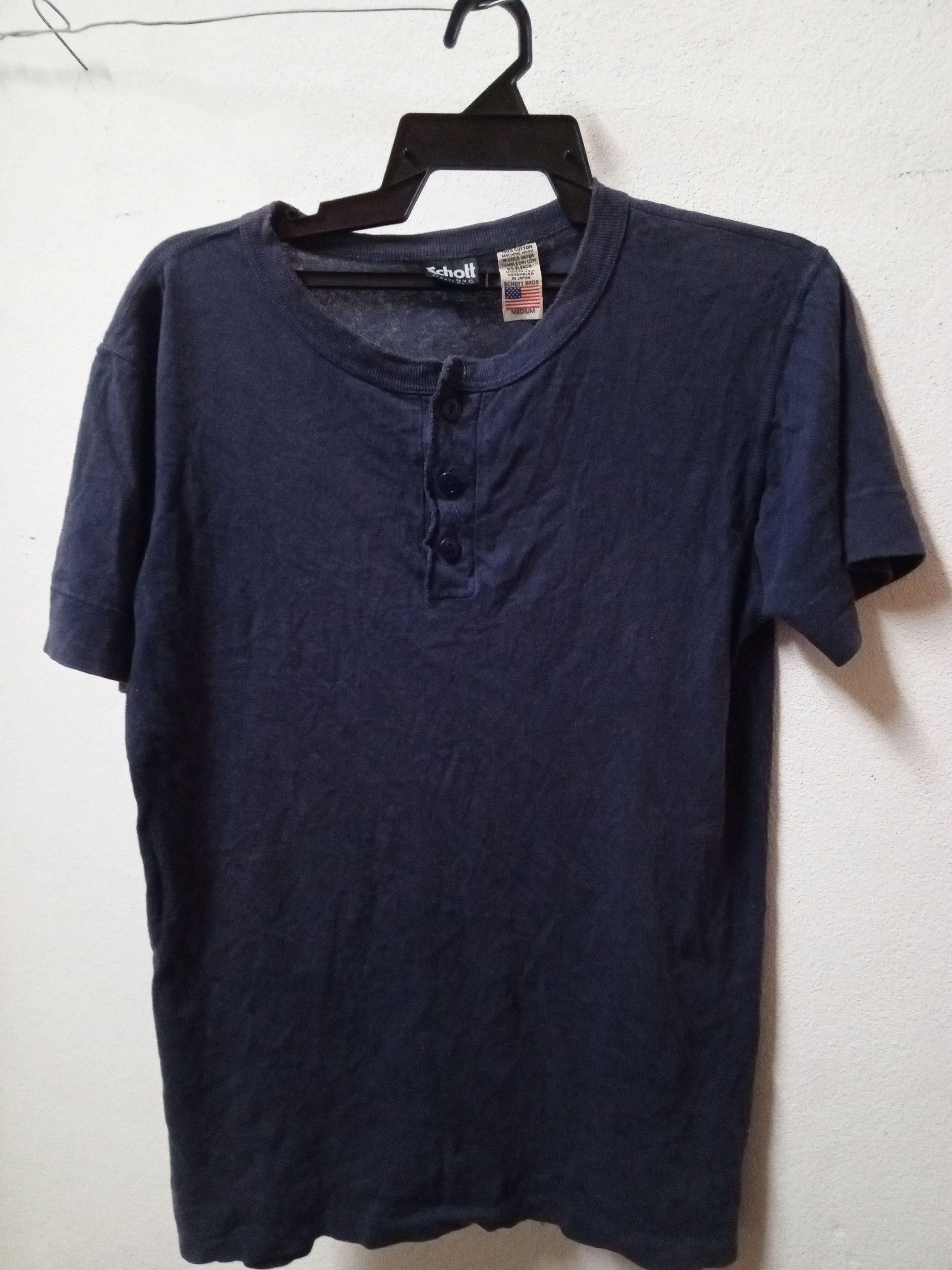 Schott VTG SCHOTT PLAIN TSHIRT 3BUTTON Size US M / EU 48-50 / 2 - 1 Thumbnail