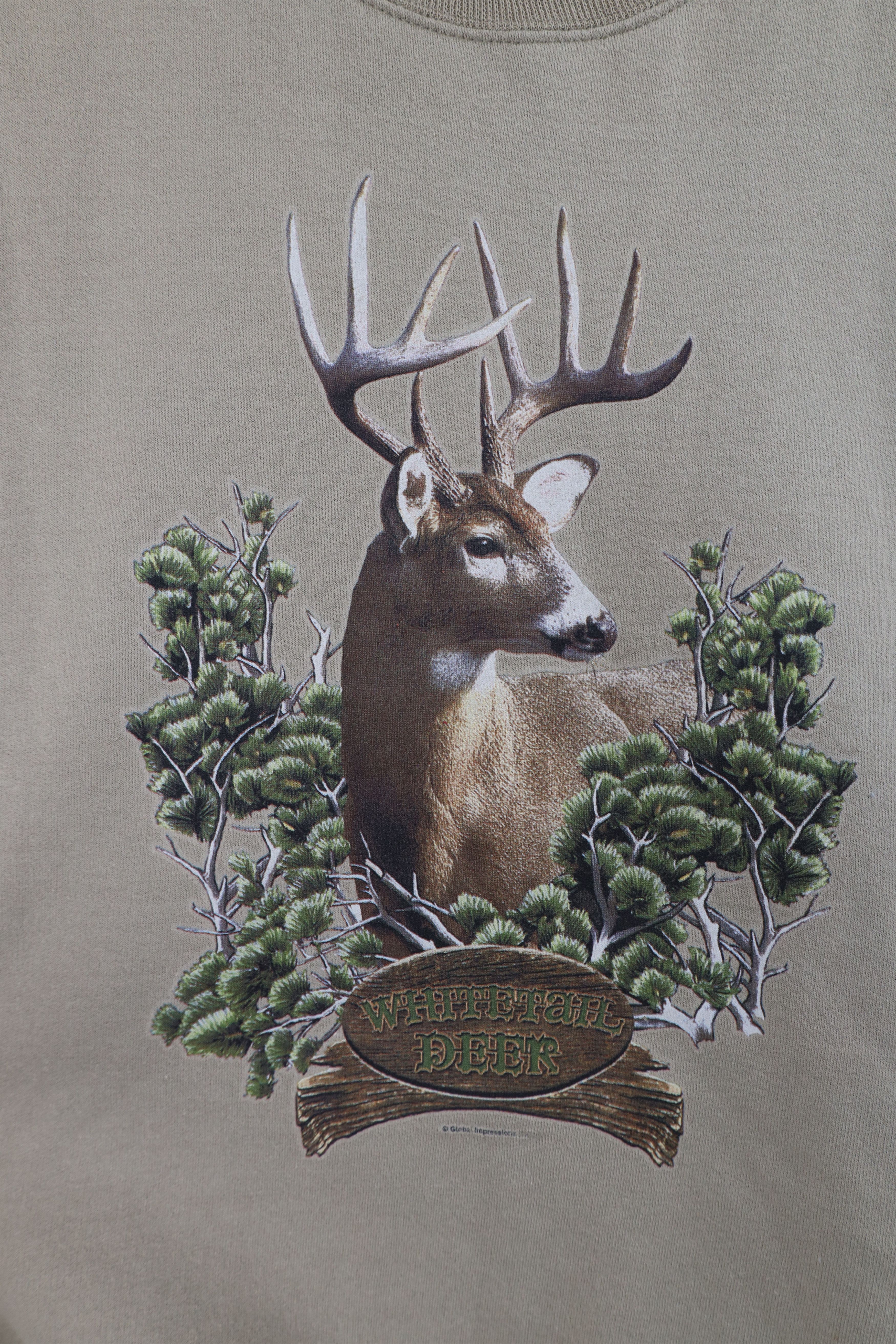 Vintage Vintage 90s Streetwear Deer Buck Crewneck Sweatshirt Beige Size US XXL / EU 58 / 5 - 4 Thumbnail
