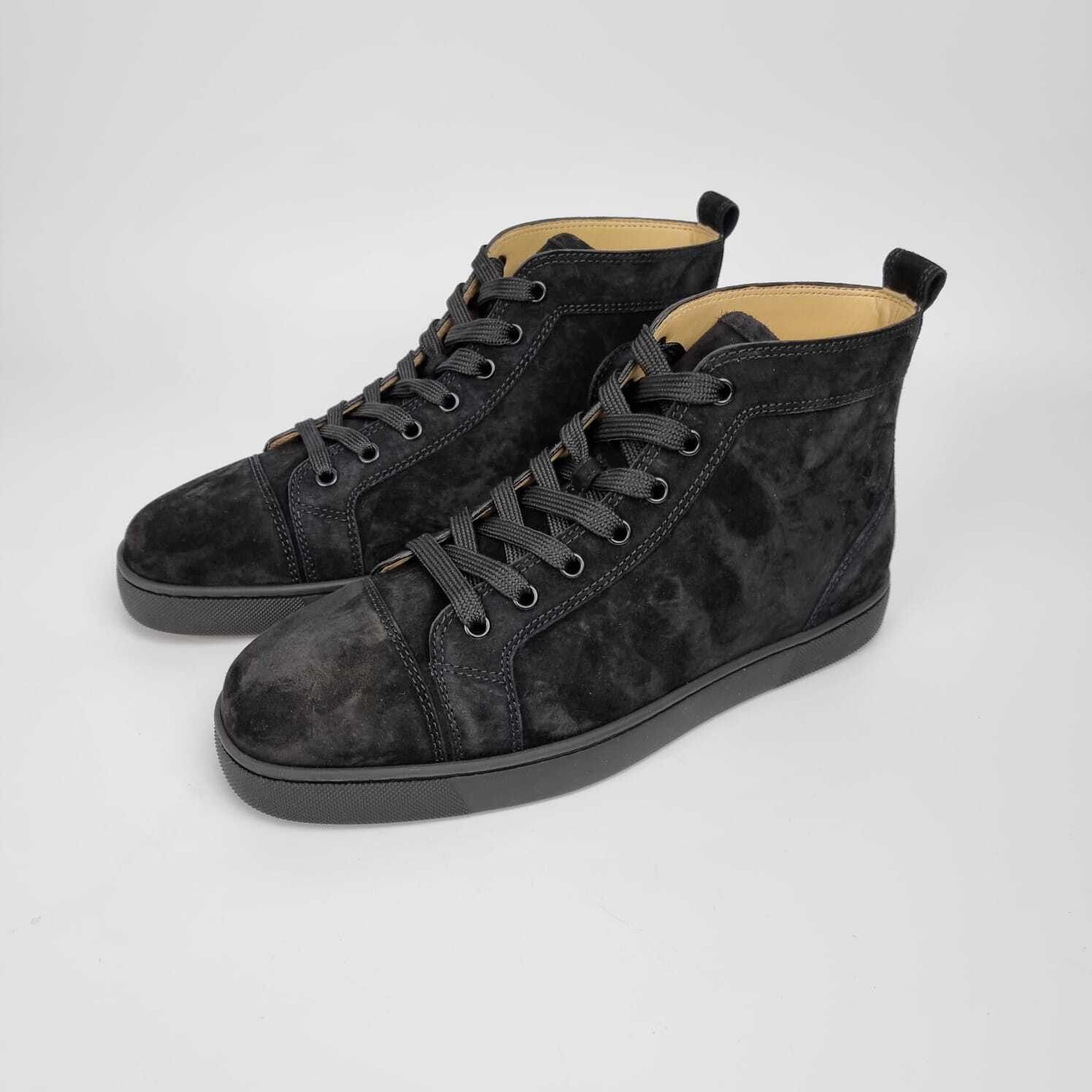 Christian Louboutin Louis Orlato Suede Black Sneakers New