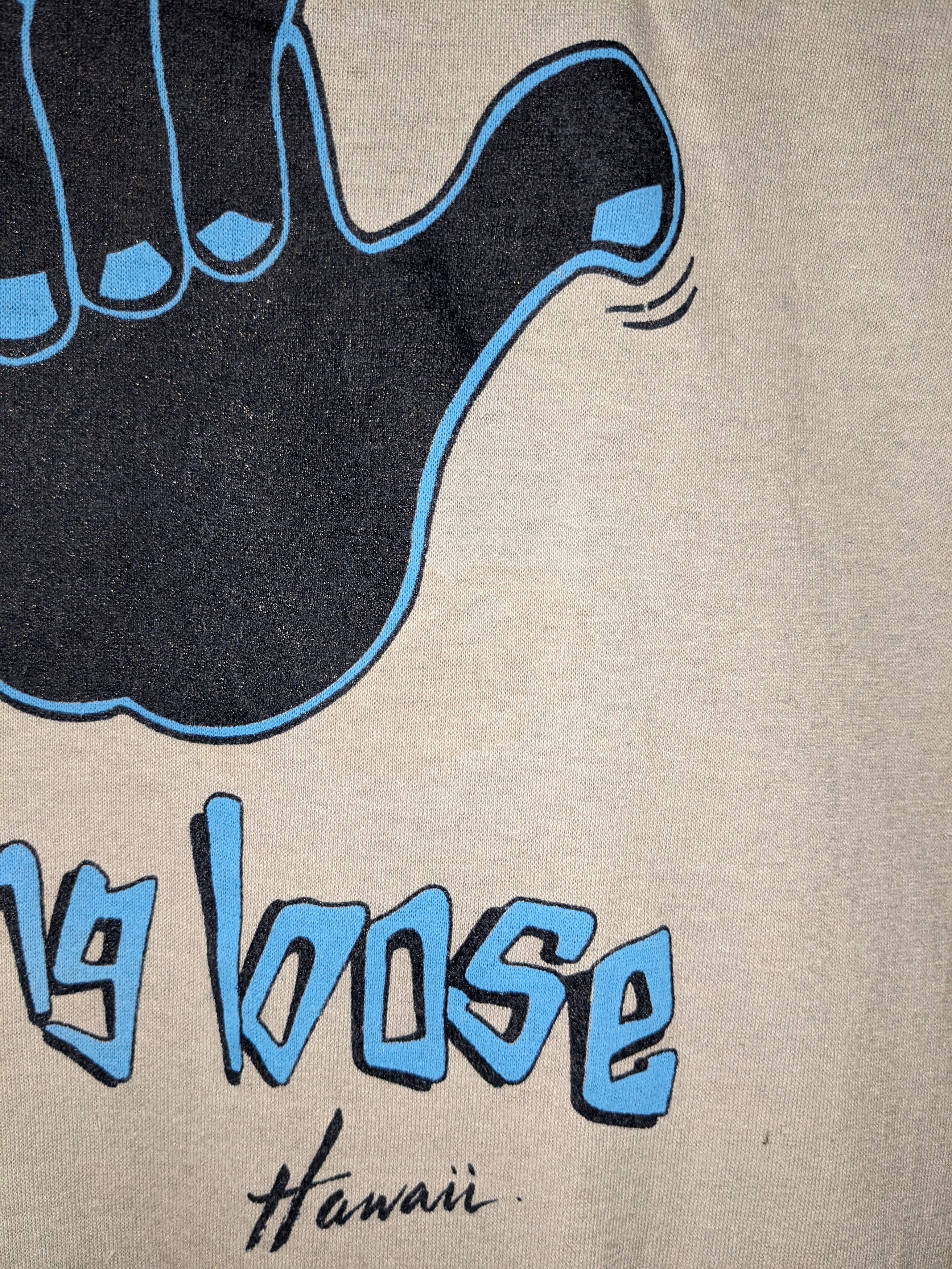 Arts & Science Vintage 80s Hang Loose Hawaii Gray Large T-Shirt Size US L / EU 52-54 / 3 - 5 Thumbnail