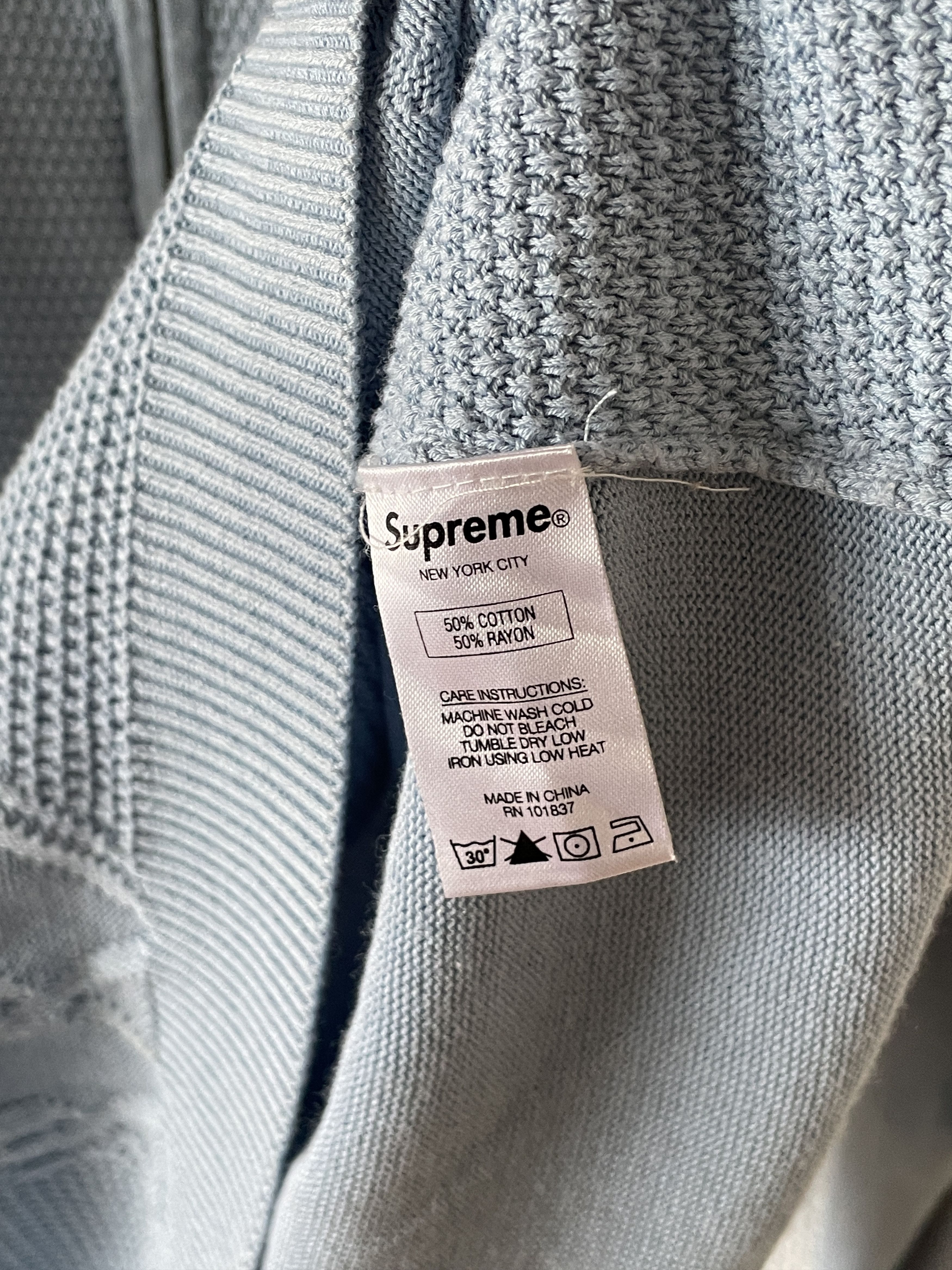 Supreme Supreme Sweater Cable Knit Collar Zip AW18 Size US L / EU 52-54 / 3 - 8 Thumbnail