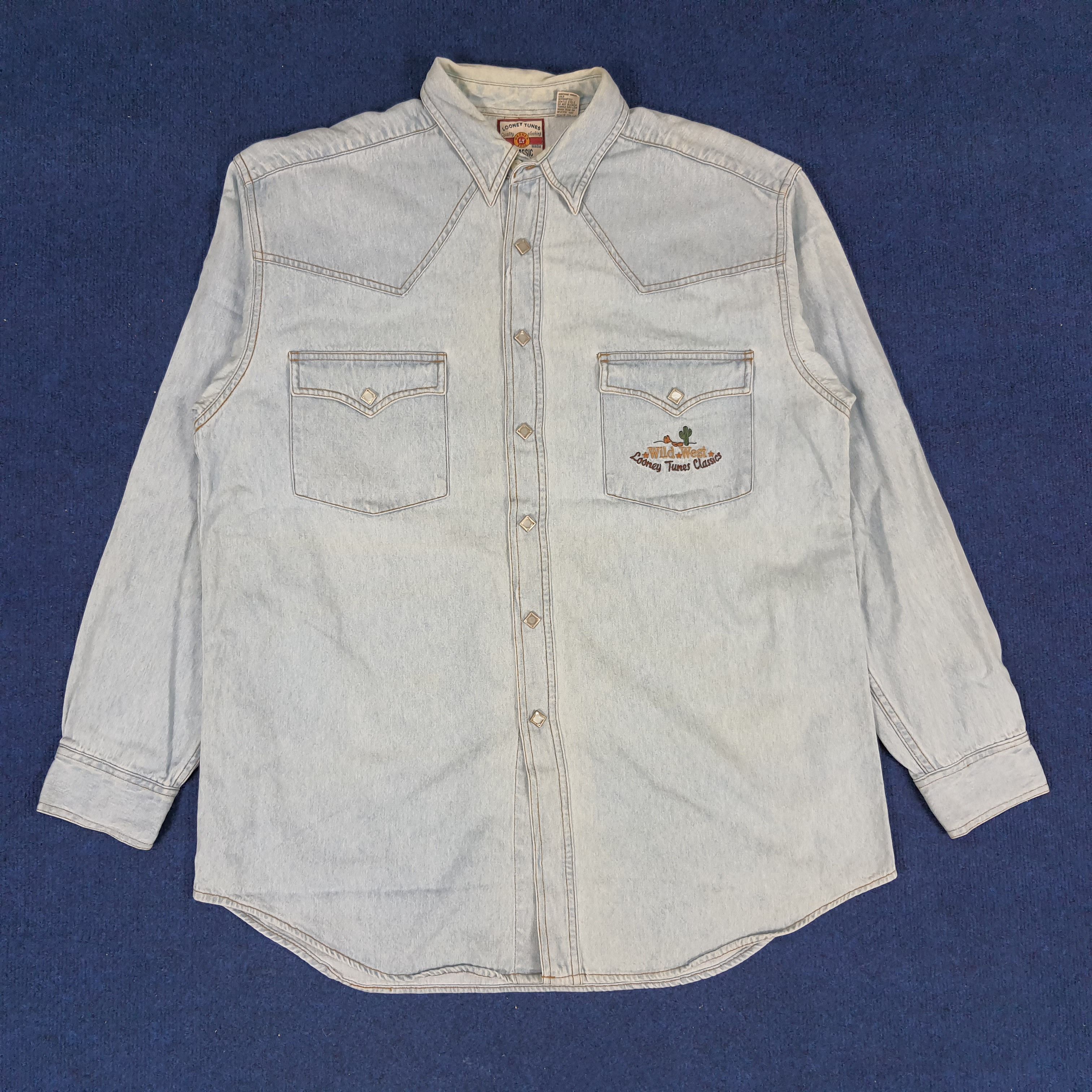 Vintage × Warner Bros Vintage Wild West Looney Tunes Classics Embroidered Shirt Size US L / EU 52-54 / 3 - 4 Thumbnail