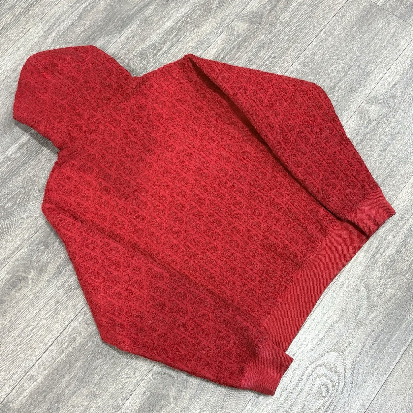 Dior Size Medium - Dior Terry Cotton Towel Hoodie ' Red ' Size US M / EU 48-50 / 2 - 7 Thumbnail