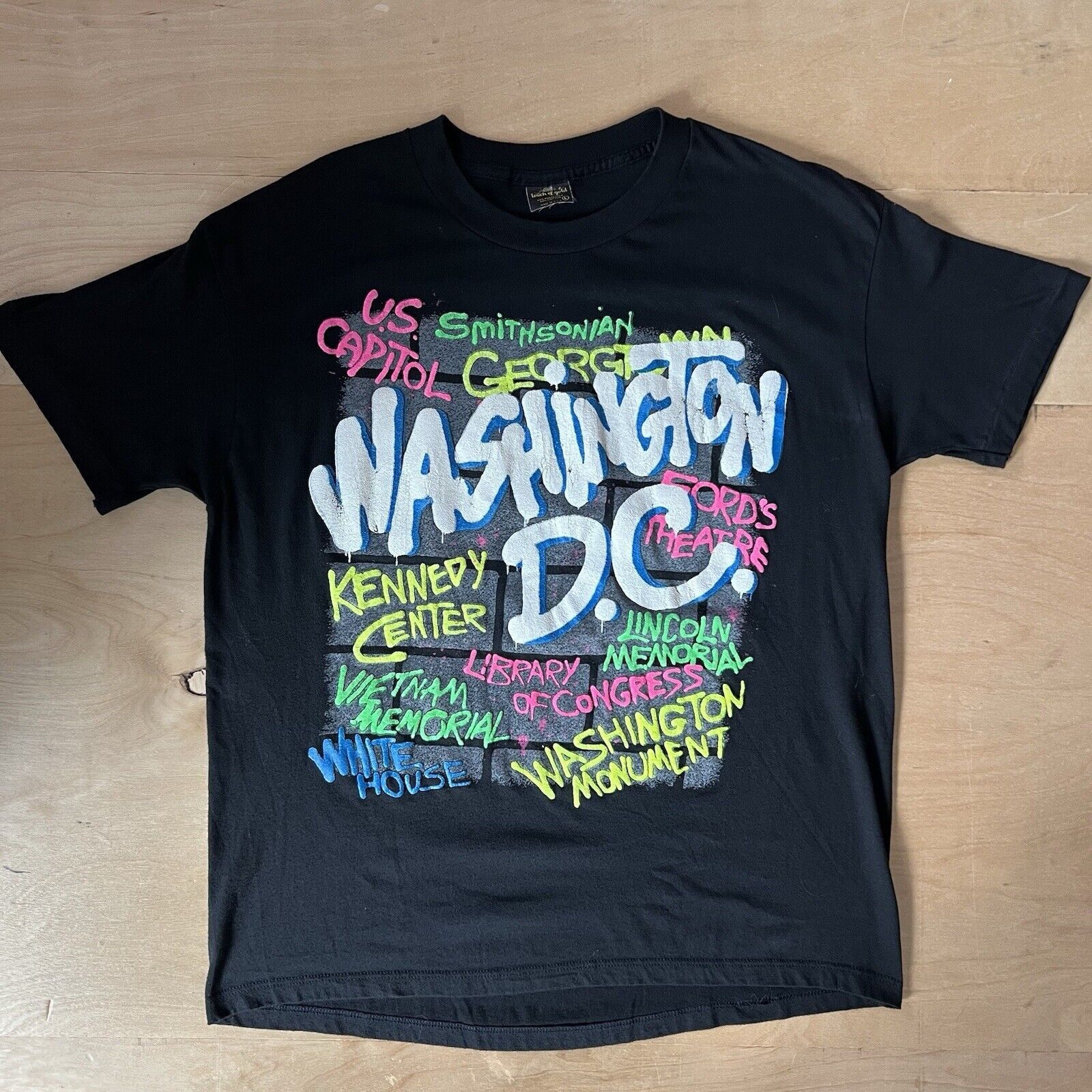 Vintage Vintage Washington DC Shirt Large Black 80s DMV Spray Paint Size US L / EU 52-54 / 3 - 2 Thumbnail