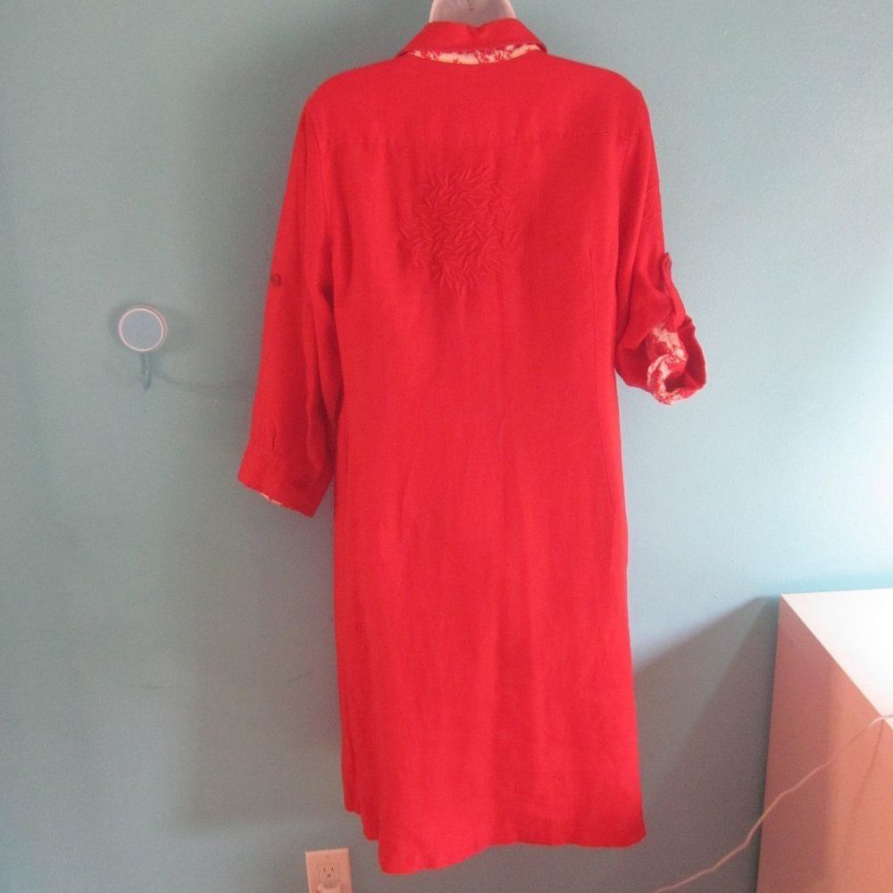 Other D. Sport Red Linen Dress Size 10 US Size M / US 6-8 / IT 42-44 - 5 Thumbnail