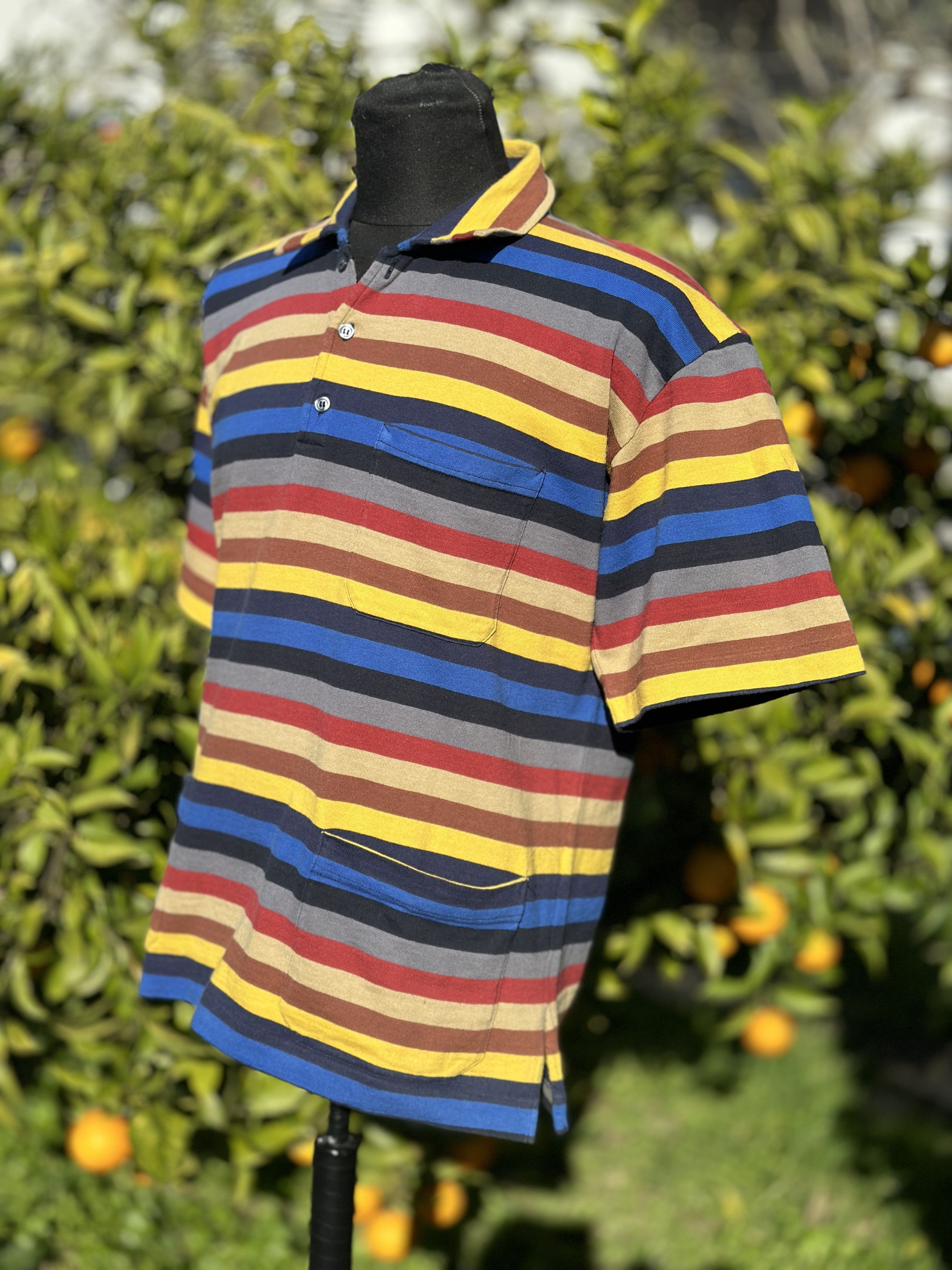C.P. Company 1985 C.P. Company Massimo Osti Striped Polo Shirt Size L Size US L / EU 52-54 / 3 - 6 Thumbnail