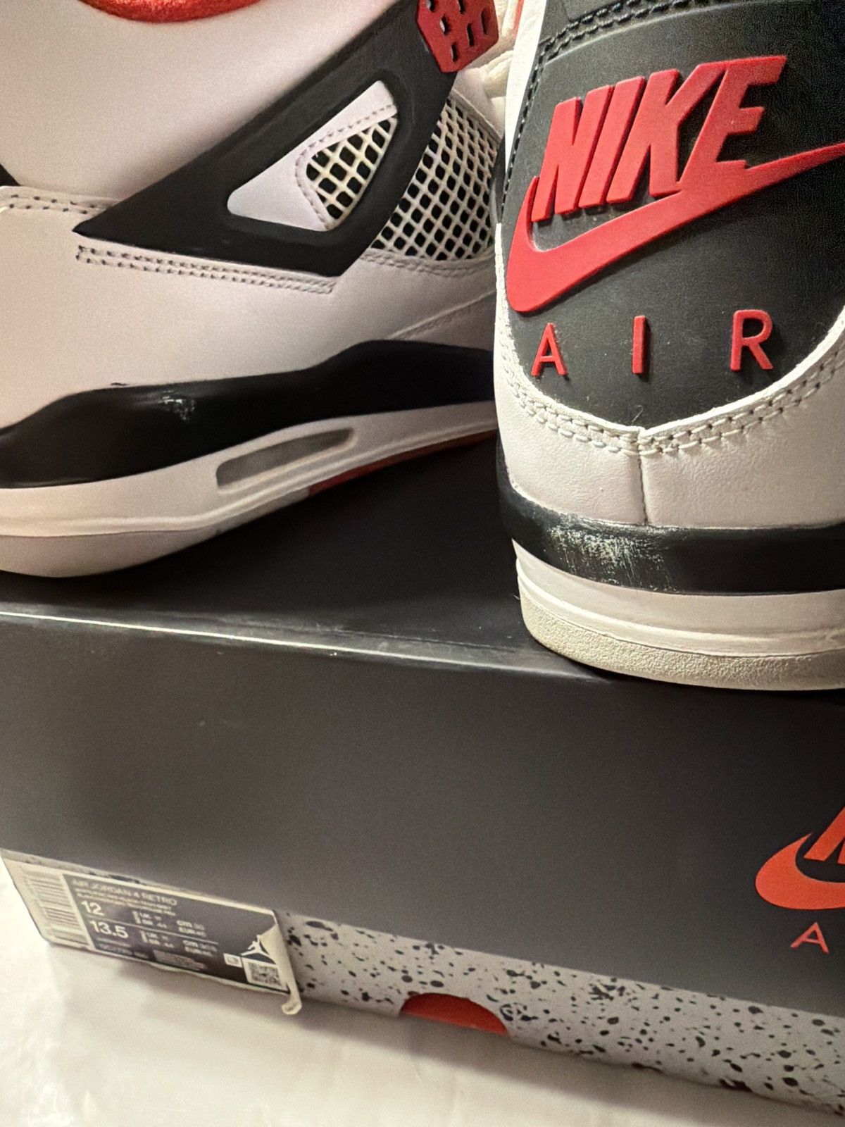 Jordan Brand Jordan 4 Retro Fire Red Size US 12 / EU 45 - 5 Thumbnail