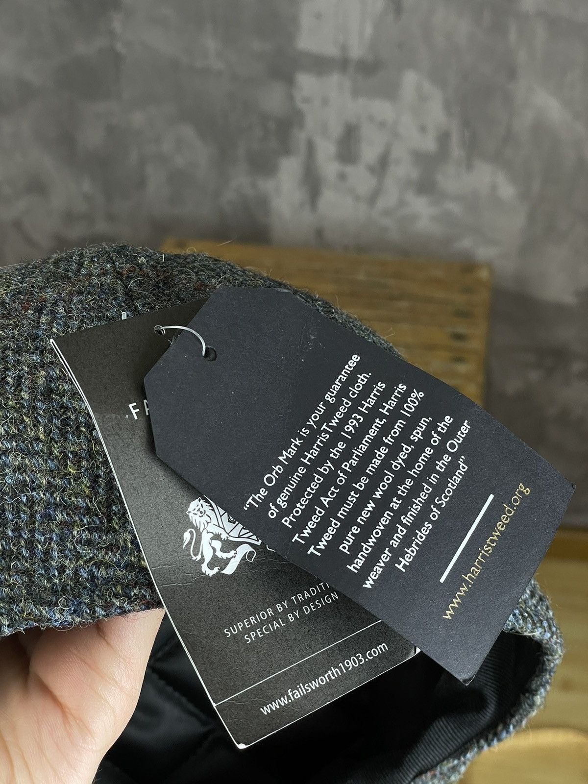 Harris Tweed × Vintage Harris Tweed Vintage Cap Hat 90s Wool Handmade New Size ONE SIZE - 6 Thumbnail
