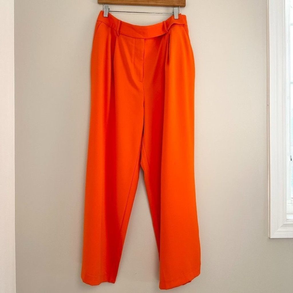 Other Ever New Wide Leg Isla Trousers Orange Gerbera 10 Petite New Size 32" / US 10 / IT 46 - 3 Thumbnail