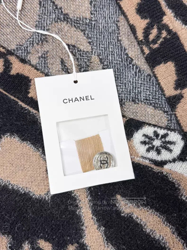 Chanel Chanel Black wool Mahai wool blend leopard print camellia Size XS / US 0-2 / IT 36-38 - 5 Thumbnail