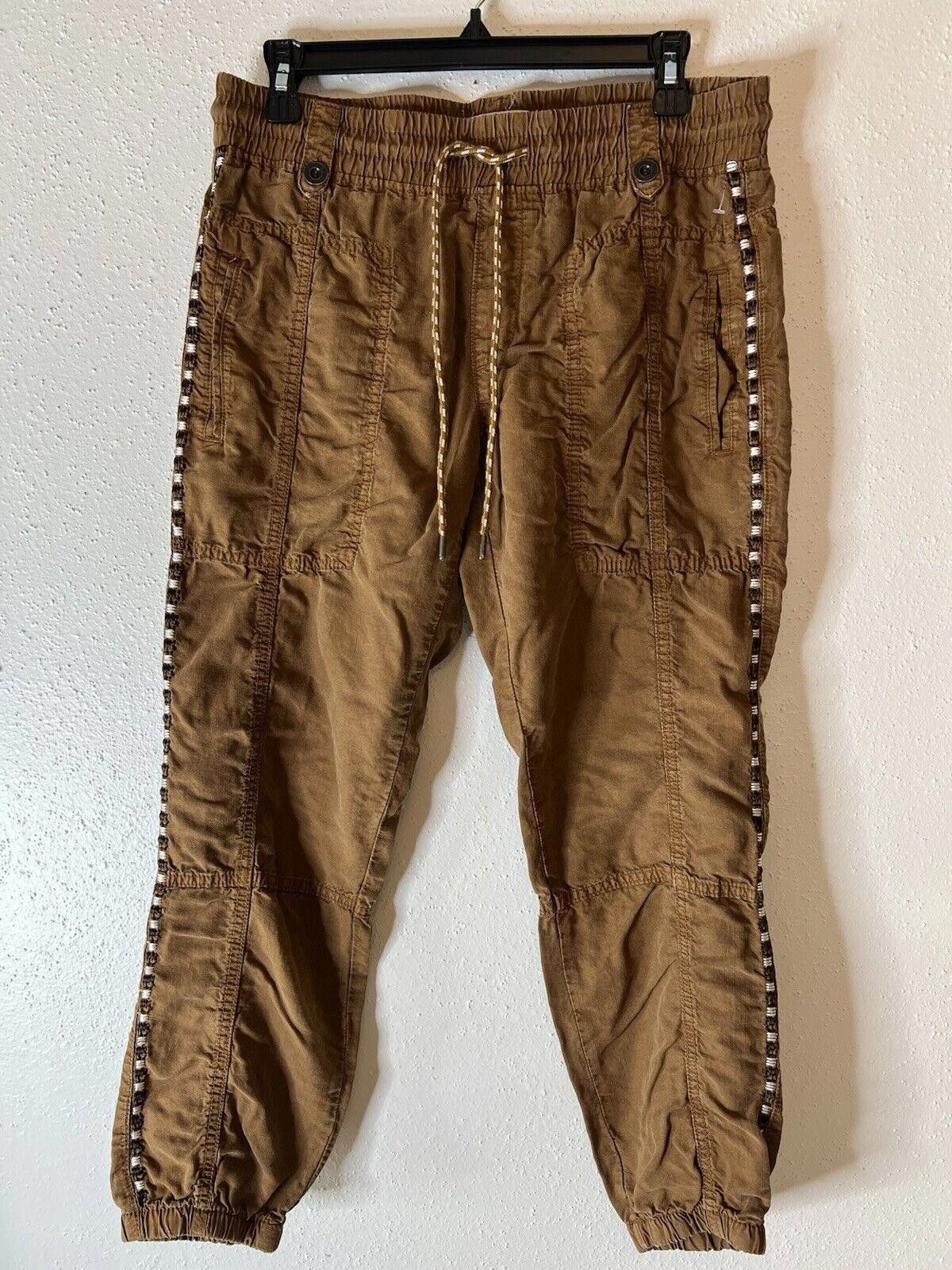 Designer ANTHROPOLOGIE Byron Seamed Utility Jogger Pants Embroidered Size 28" / US 6 / IT 42 - 2 Thumbnail
