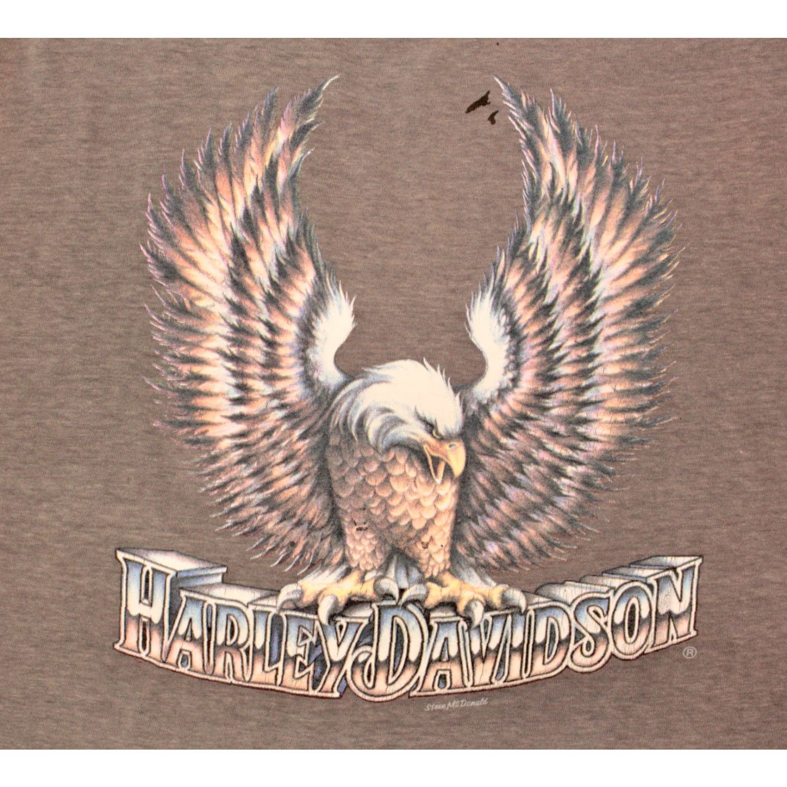 Harley Davidson VTG 80s Harley Davidson 3D Emblem Eagle TShirt Sleeveless Sz L Grey Mens Graphic Tee 1980s Vintage Harley Davidson Shirt Size US L / EU 52-54 / 3 - 5 Thumbnail