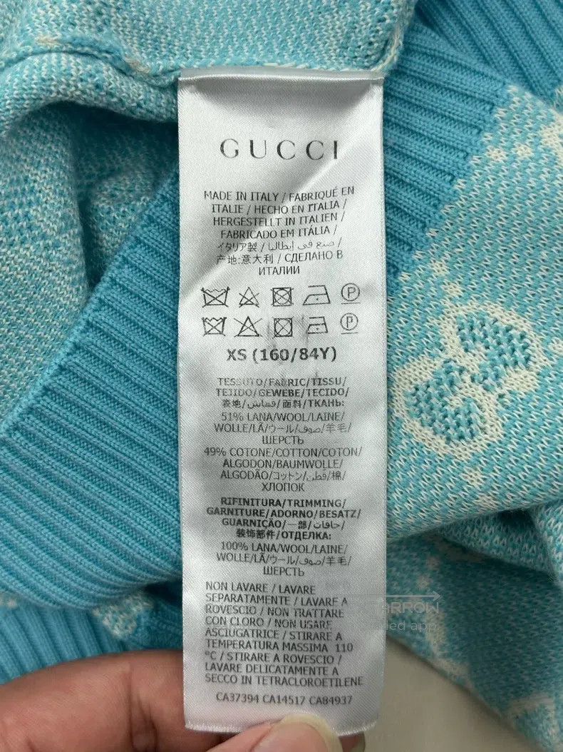 Gucci Gucci Light blue double G full print logo knitted short sl Size XS / US 0-2 / IT 36-38 - 4 Thumbnail