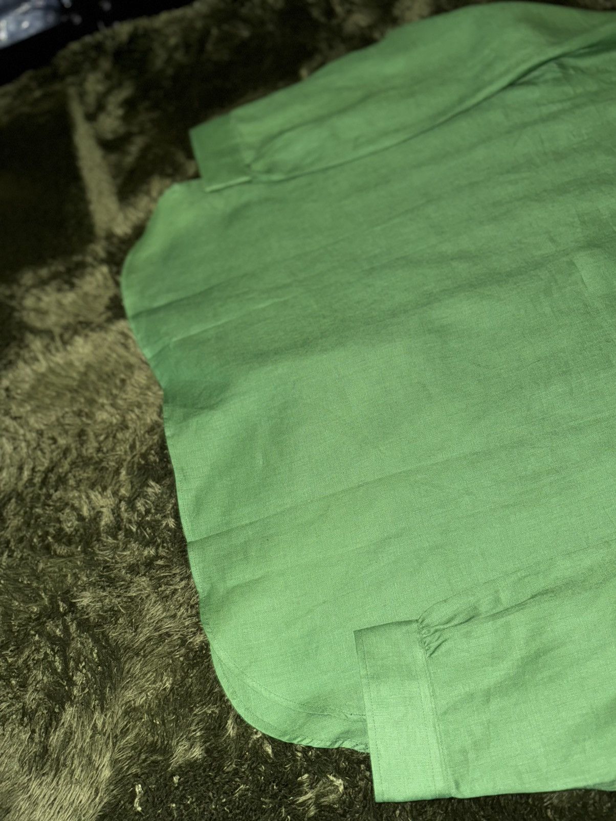 Needles [XL] NEEDLES JAPAN linen cotton blended work shirts green Size US XL / EU 56 / 4 - 13 Thumbnail