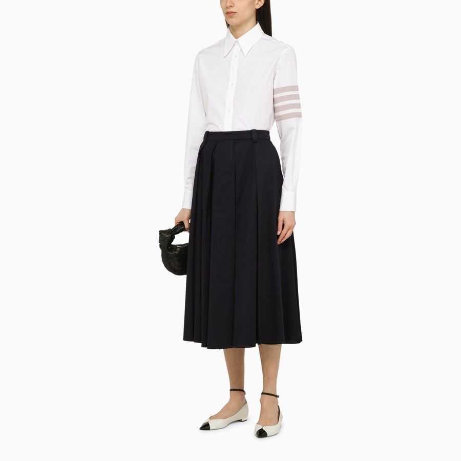 Thom Browne o1d2blof1024 Cotton Shirt in White Size S / US 4 / IT 40 - 2 Thumbnail