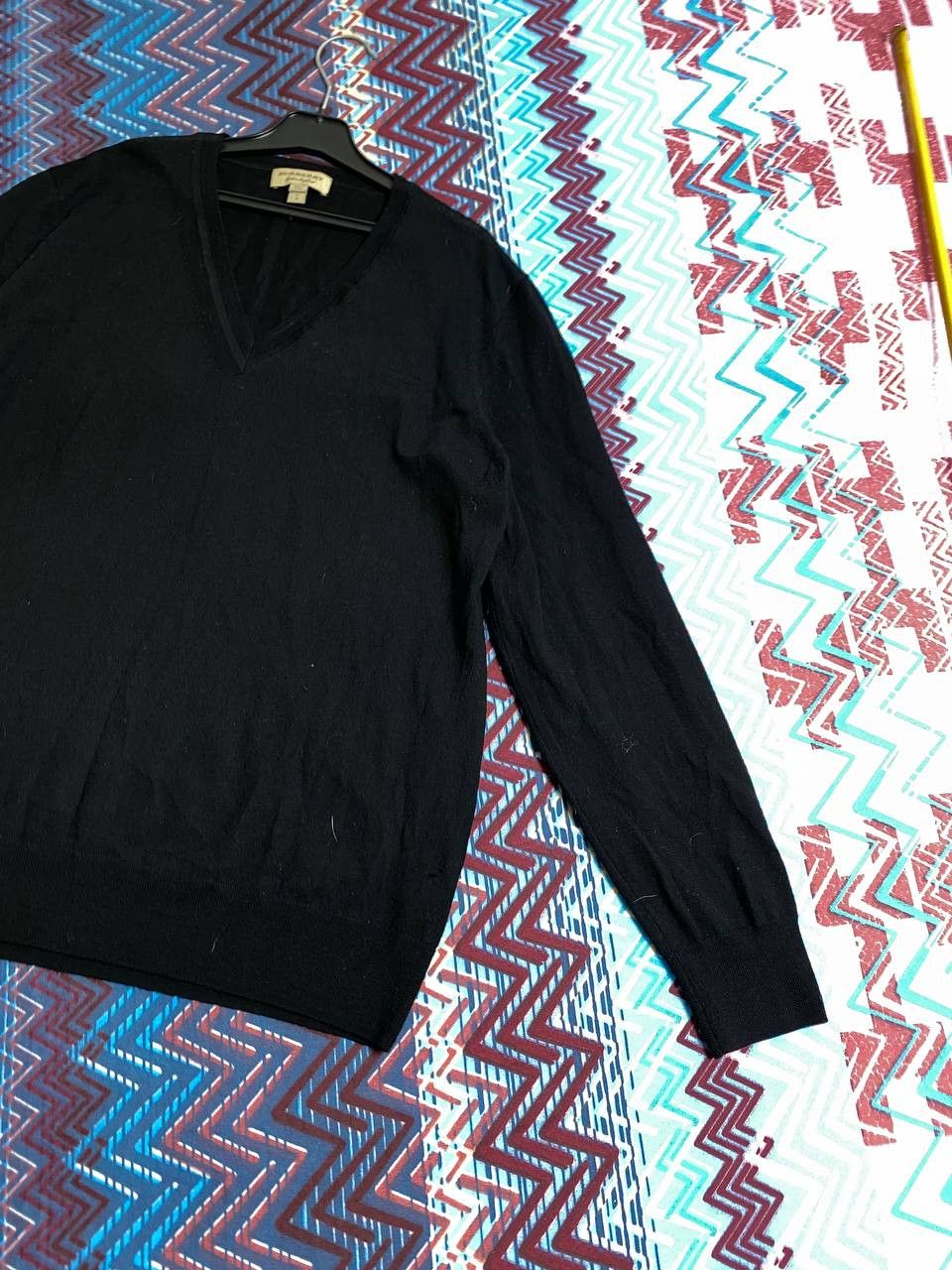 Burberry × Vintage Burberry Vintage Mens V-neck Sweater Size US L / EU 52-54 / 3 - 7 Thumbnail