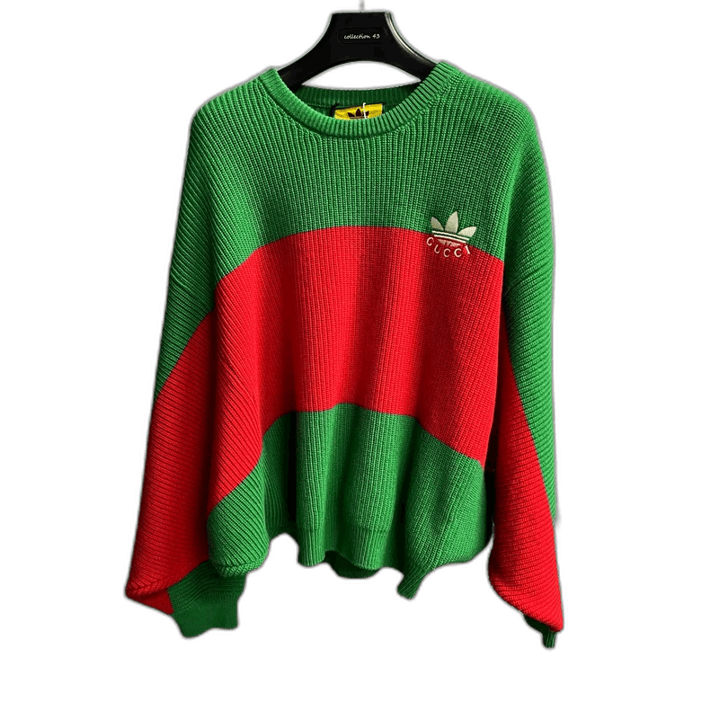 Gucci Gucci Adidas Knit Pattern Round Neck Sweater Size US L / EU 52-54 / 3 - 1 Thumbnail
