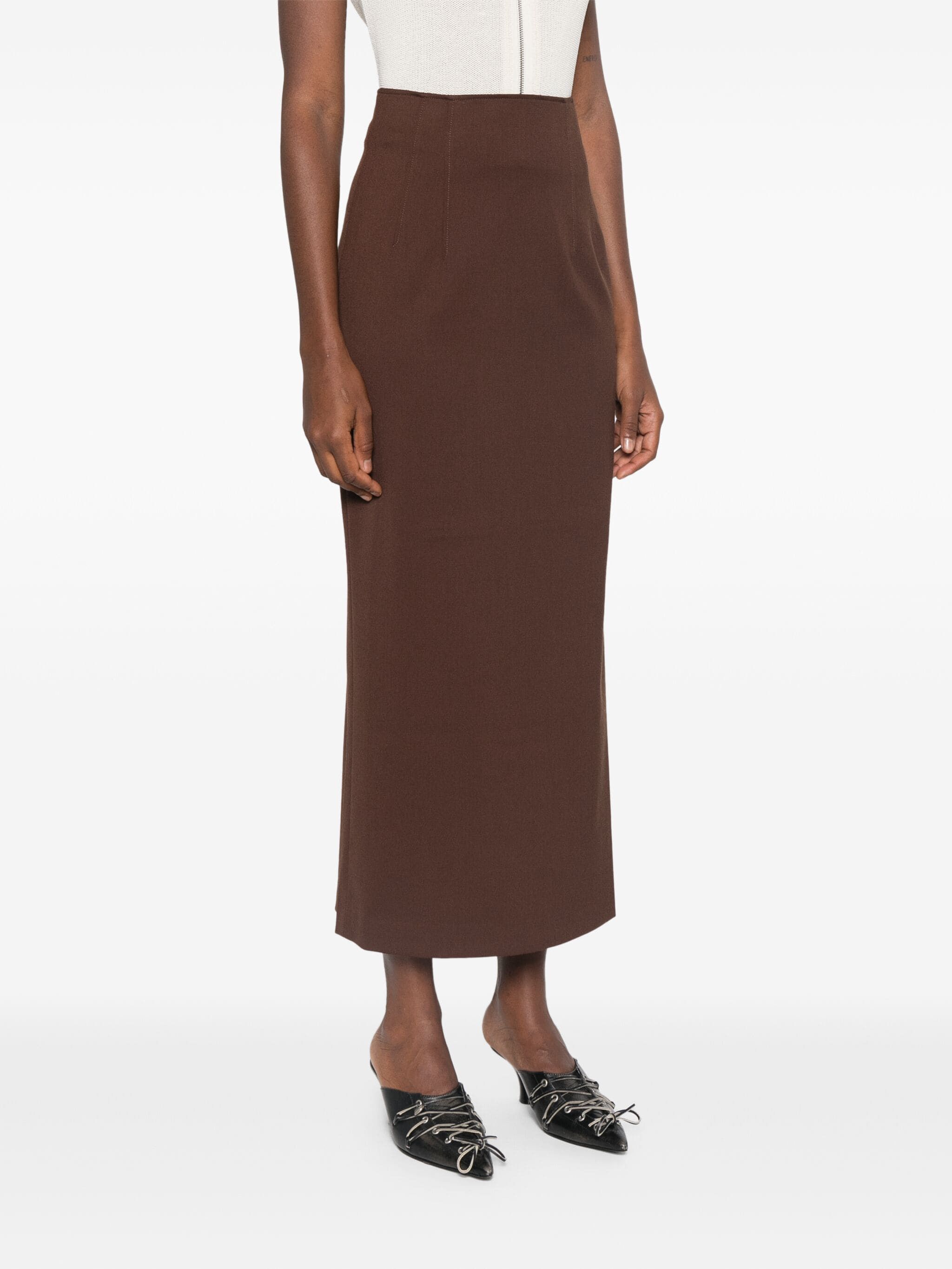 THE ANDAMANE o1s22i1n1024 Long Shelby Skirt in Brown Size 28" / US 6 / IT 42 - 3 Thumbnail