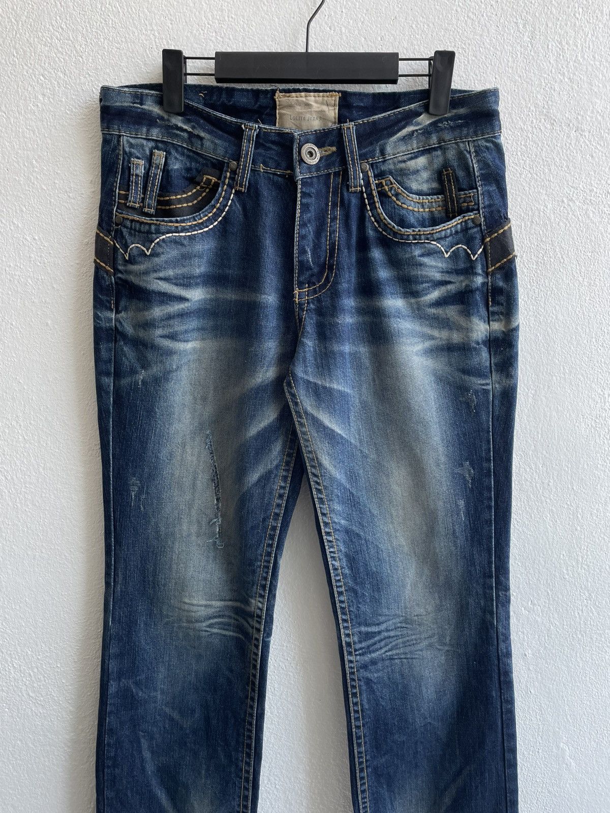 Japanese Brand Vintage Distress Lolita Flared Jeans Size US 33 - 2 Thumbnail
