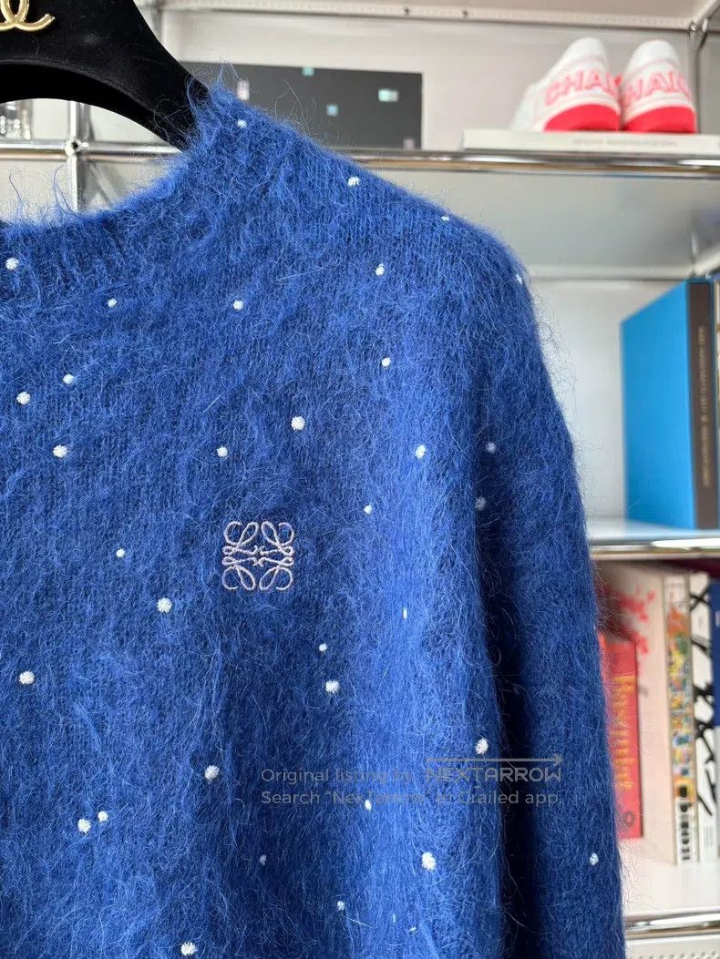 Loewe Loewe 25ss Blue and Purple Patchwork Embroidered Logo Swea Size XS / US 0-2 / IT 36-38 - 2 Thumbnail