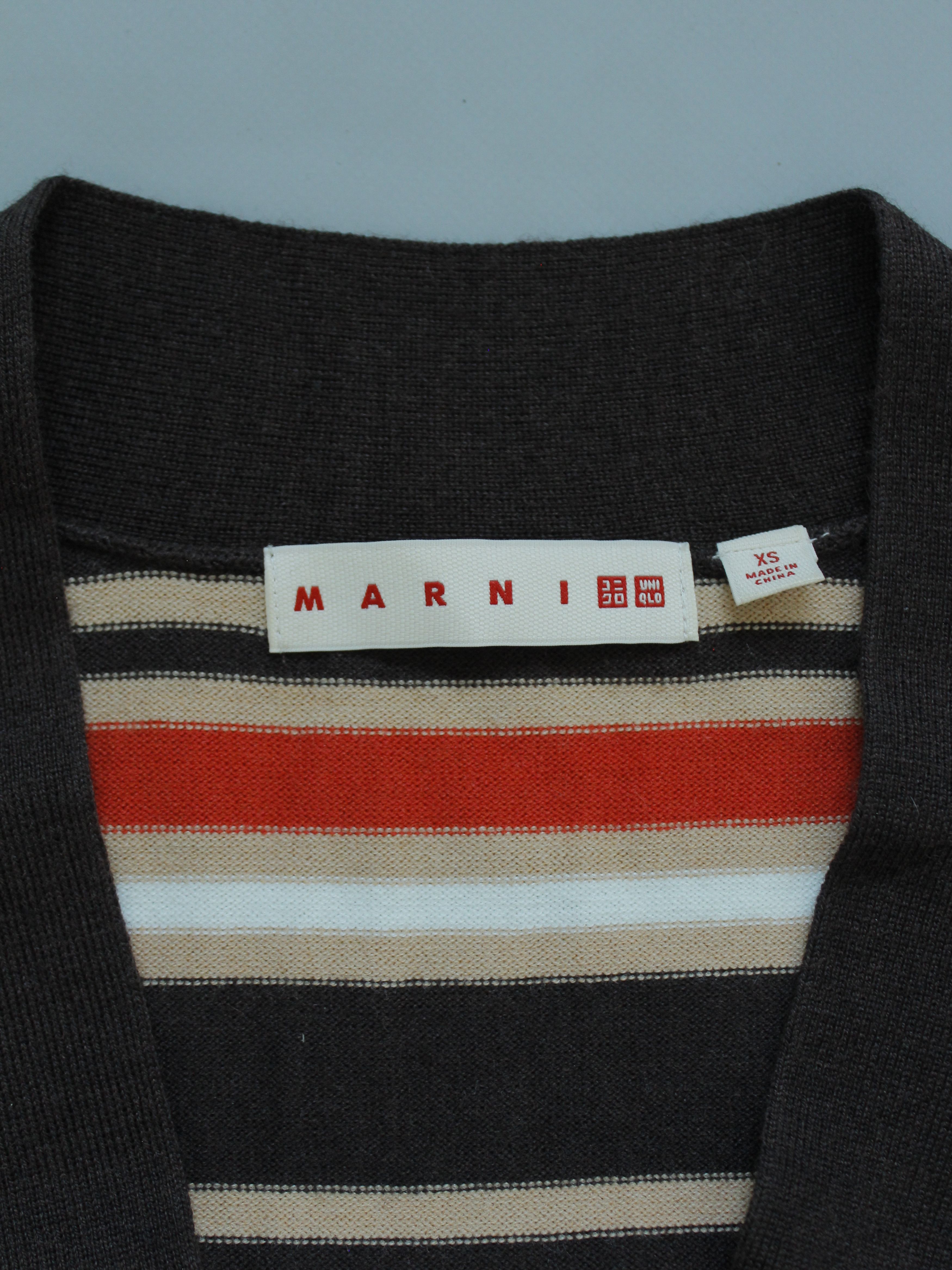 Marni × Uniqlo MARNI x Uniqlo Womens Wool Cardigan Striped Sweater Buttons Size XS / US 0-2 / IT 36-38 - 7 Thumbnail
