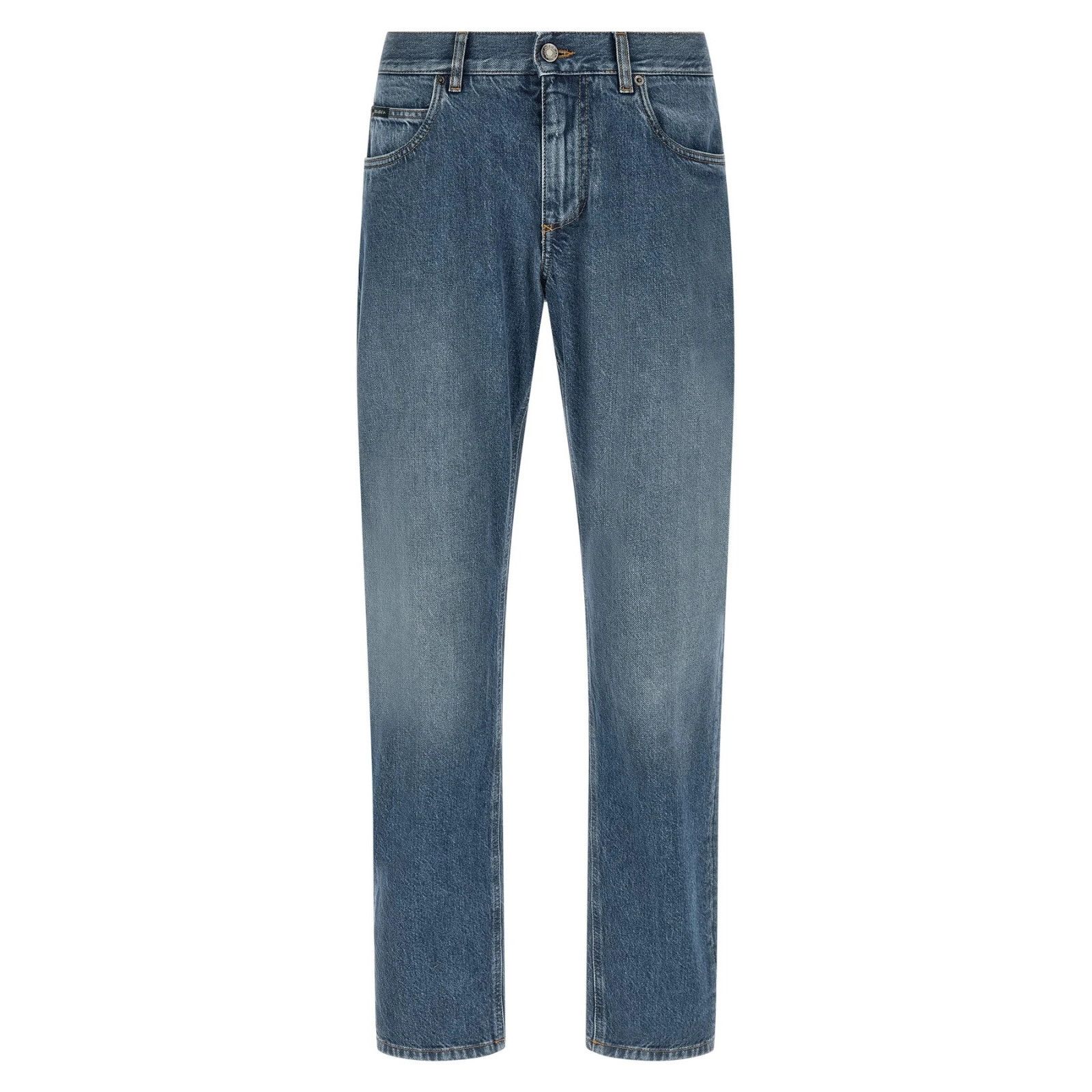 DOLCE&GABBANA Heraldic Embroidery Blue Denim Jeans New & Aut