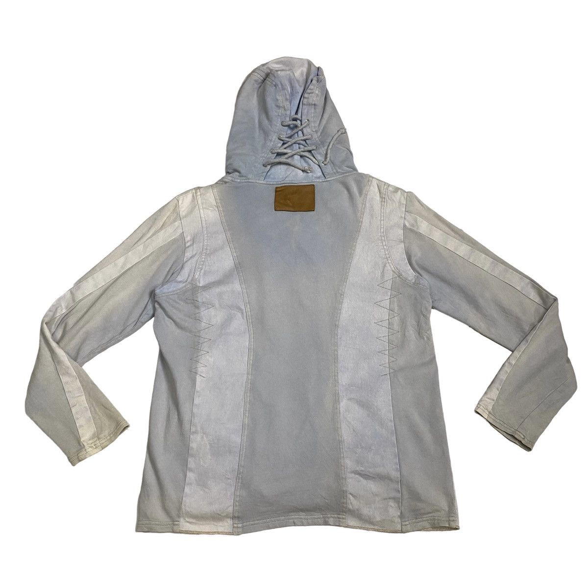 Japanese Brand PPFM faded denim mix cotton hoodie jacket Size US M / EU 48-50 / 2 - 10 Thumbnail