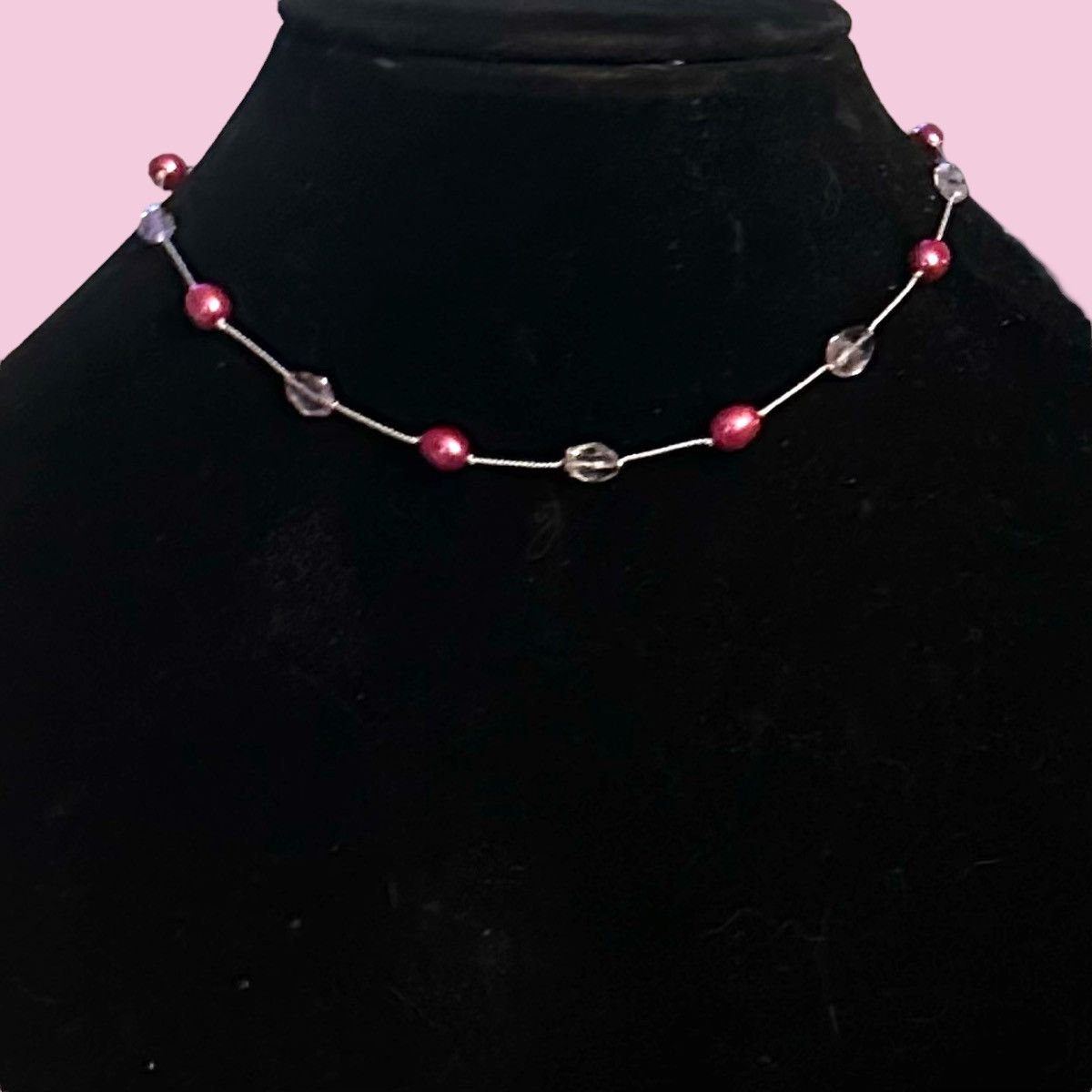 Other Pink pearl and clear crystal floating bead necklace Size ONE SIZE - 1 Thumbnail