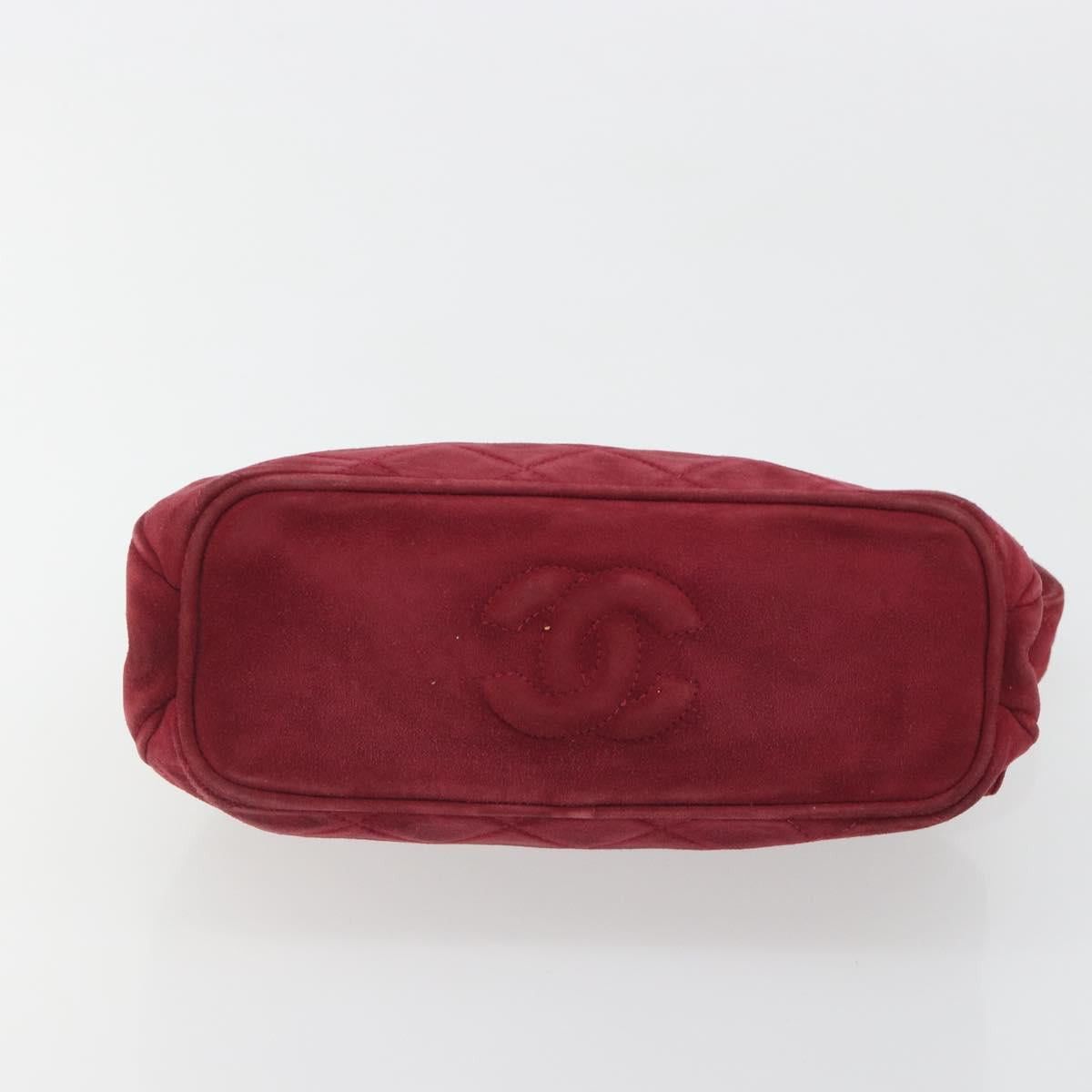 Chanel CHANEL Matelasse Hand Bag Suede Red Gold CC Auth 197450A - Size ONE SIZE - 5 Thumbnail