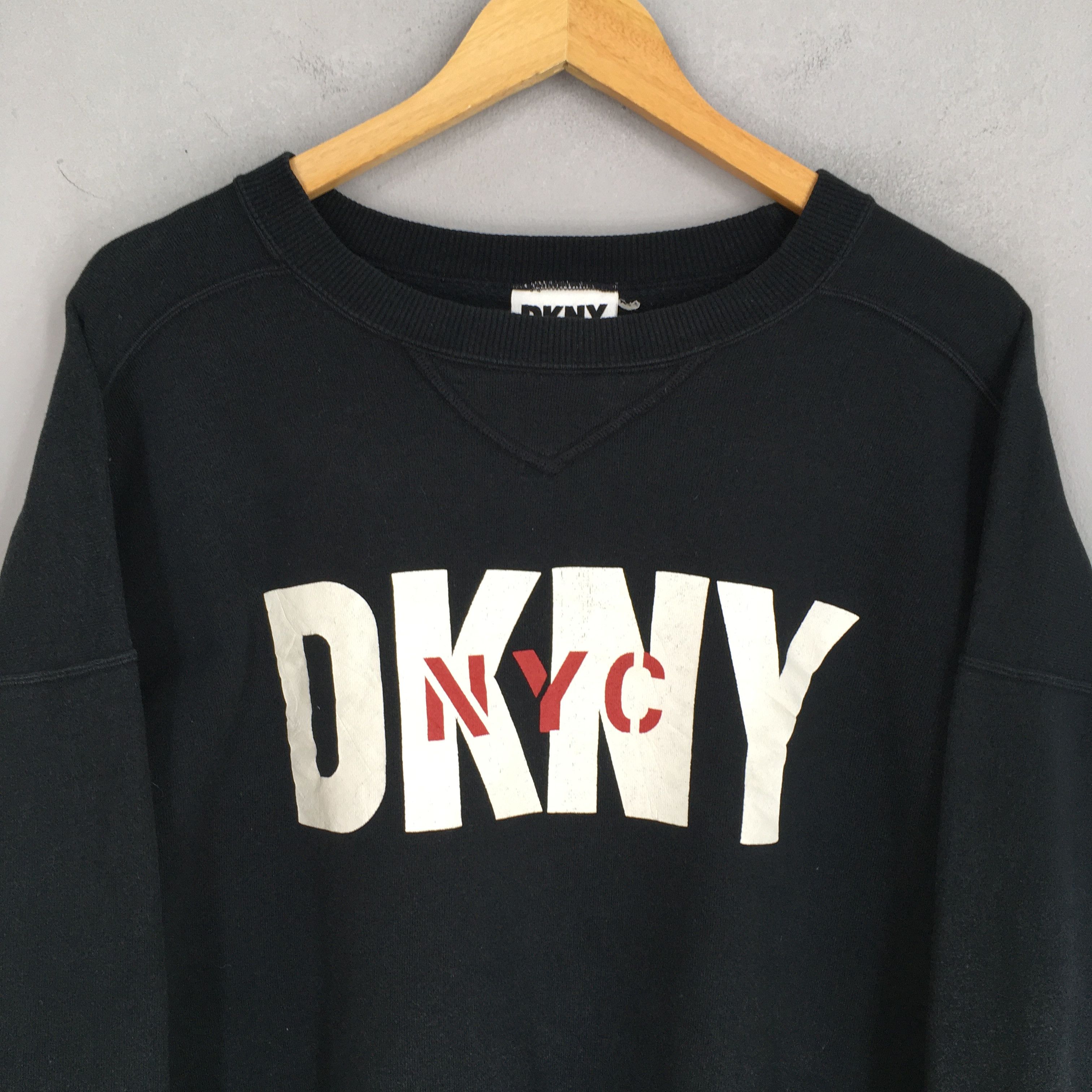 DKNY × Donna Karan Vintage Dkny NYC Jeans Black Sweatshirt XXLarge Size US XXL / EU 58 / 5 - 2 Thumbnail