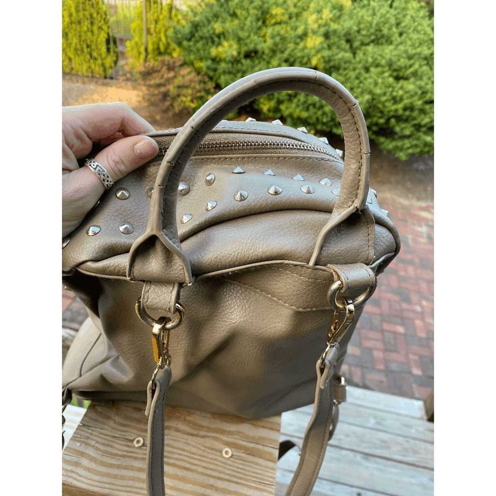 Bebe Bebe Los Angeles Beige Goldtone Hardware Backpack Size ONE SIZE - 3 Thumbnail