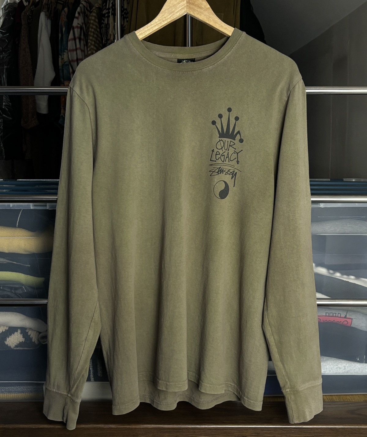 Our Legacy × Stussy Our Legacy x Stussy Crown Work Shop Long Sleeve T-shirt Size US M / EU 48-50 / 2 - 1 Thumbnail