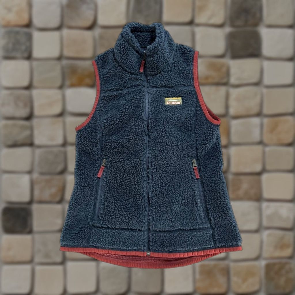 Vintage L.L.Bean Vest Womens XS Blue Brown Full Zip Hiking Fleece Vest Blue XS Women's L.L.Bean Full Zip Fleece Vest Vintage No Size XS / US 0-2 / IT 36-38 - 1 Thumbnail