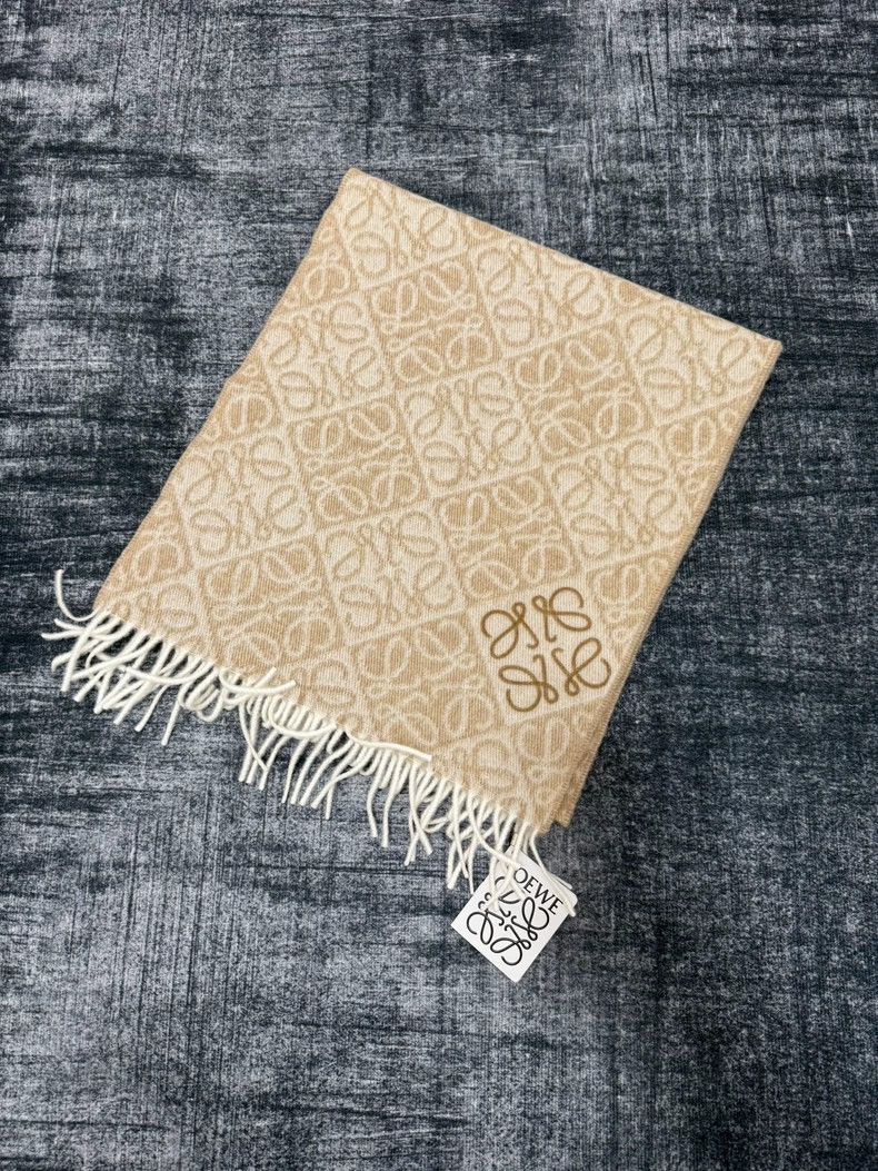 Loewe Loewe Anagram Embossed Beige Scarf - dmc Size ONE SIZE - 1 Thumbnail