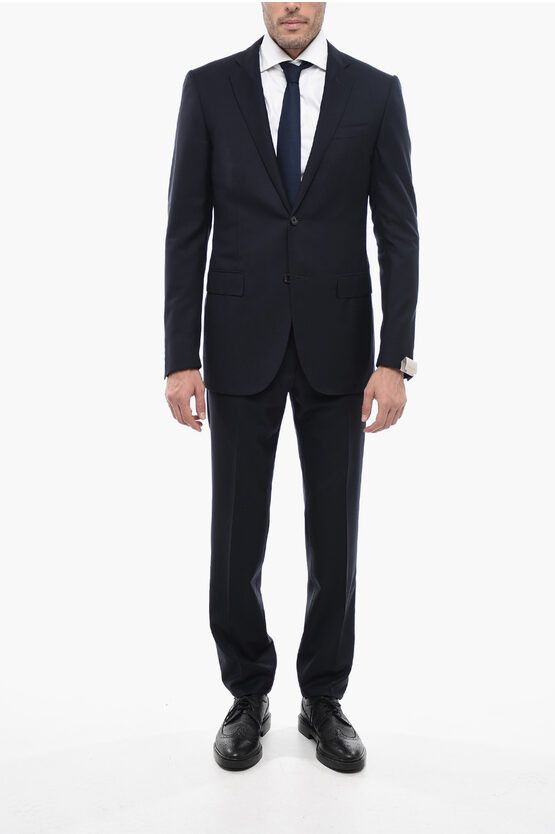 Corneliani single-breasted virgin-wool suit - Blue