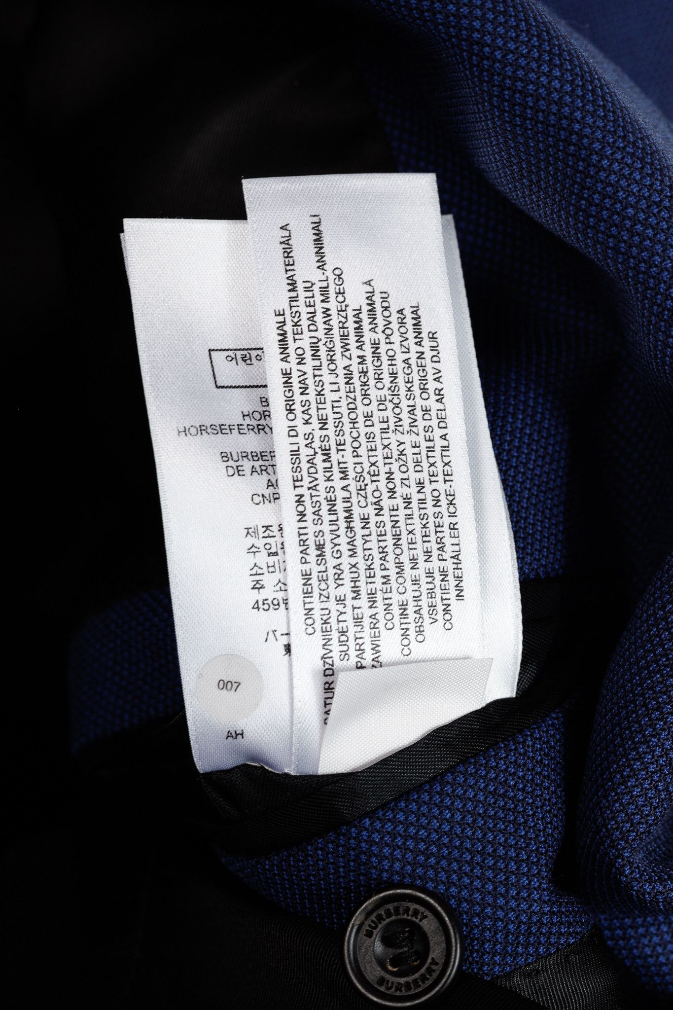 Burberry Burberry Blue Classic Fit Birdseye Wool Tailored Jacket Size 54R - 12 Thumbnail
