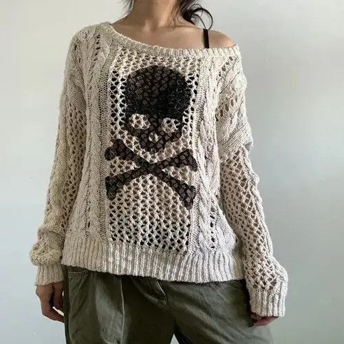 Japanese Brand Harajuku Grunge Y2K Aesthetics Retro Jumpers Size ONE SIZE - 2 Thumbnail