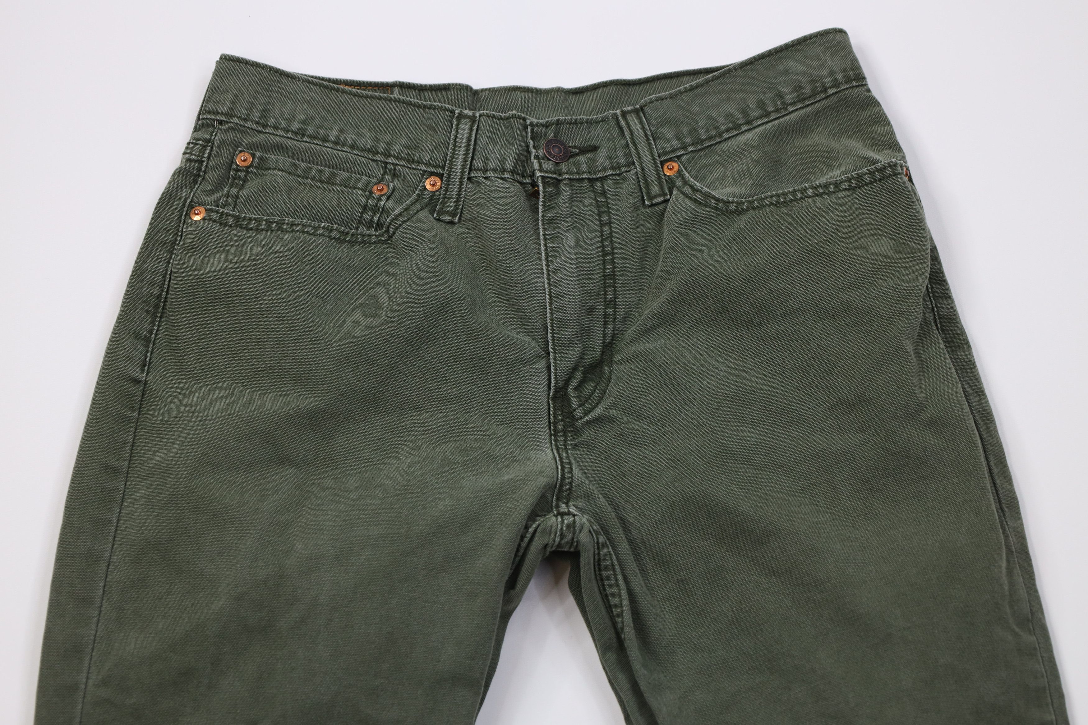 Levi's Vintage Y2K Levis 514 Cotton Canvas Straight Leg Jeans Green Size US 32 / EU 48 - 2 Thumbnail