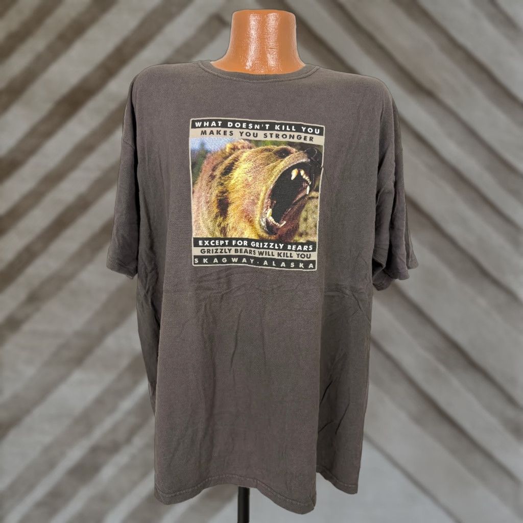 Vintage VINTAGE The Duck Co. Shirt Men's XXL Skagway Alaska Brown Bear Nature Outdoors Graphic Print T-Shirt 2000s Y2K Animals Hipster Funny 90s? Size US XXL / EU 58 / 5 - 1 Thumbnail