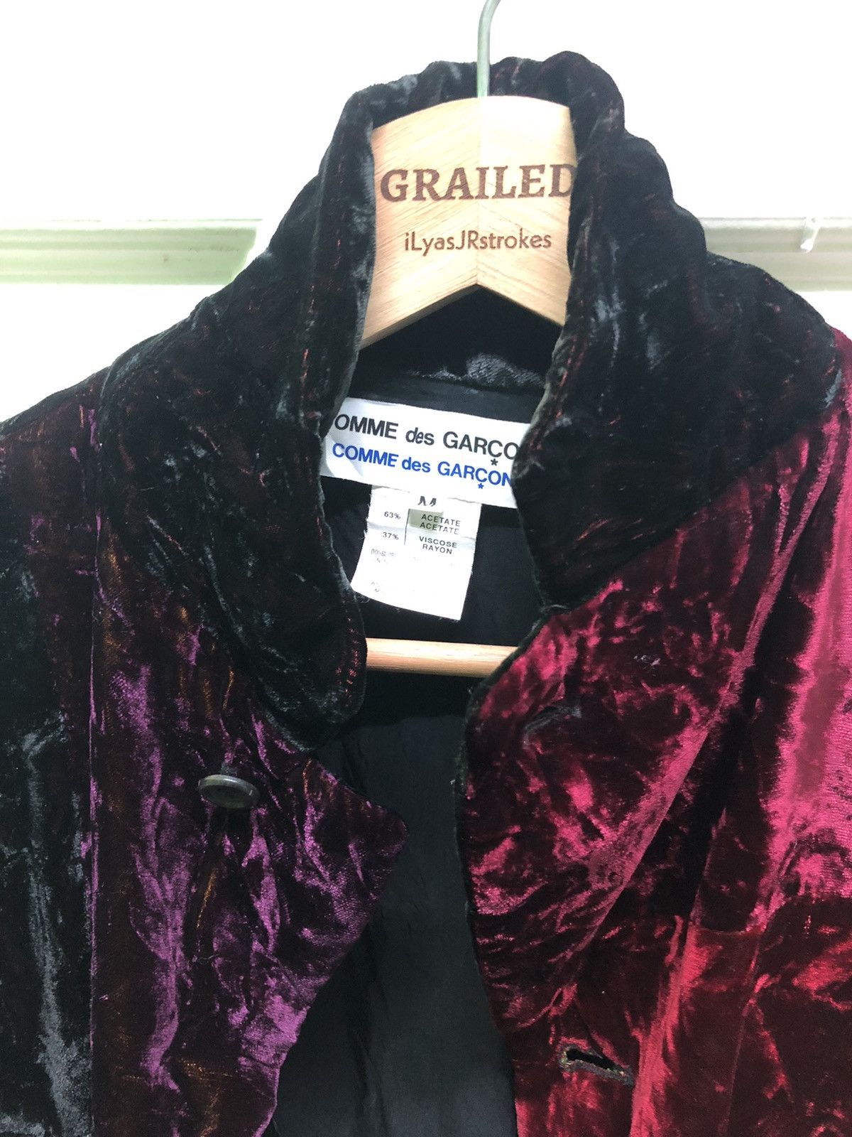 Comme des Garcons Vintage 90’s Comme Des Garçons Velvet Viscose Rayon Jacket Size M / US 6-8 / IT 42-44 - 18 Thumbnail