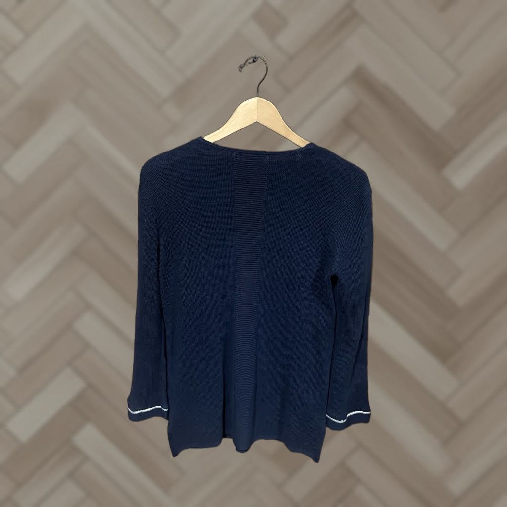 NIC+ZOE Nic+ Zoe Cardigan Sweatshirt Womens N-neck Ribbed Long Sleeve Size XS Blue XS Womens Cardigan N-neck Ribbed Long Sleeve Blue Nic+ Zoe Size XS / US 0-2 / IT 36-38 - 1 Thumbnail