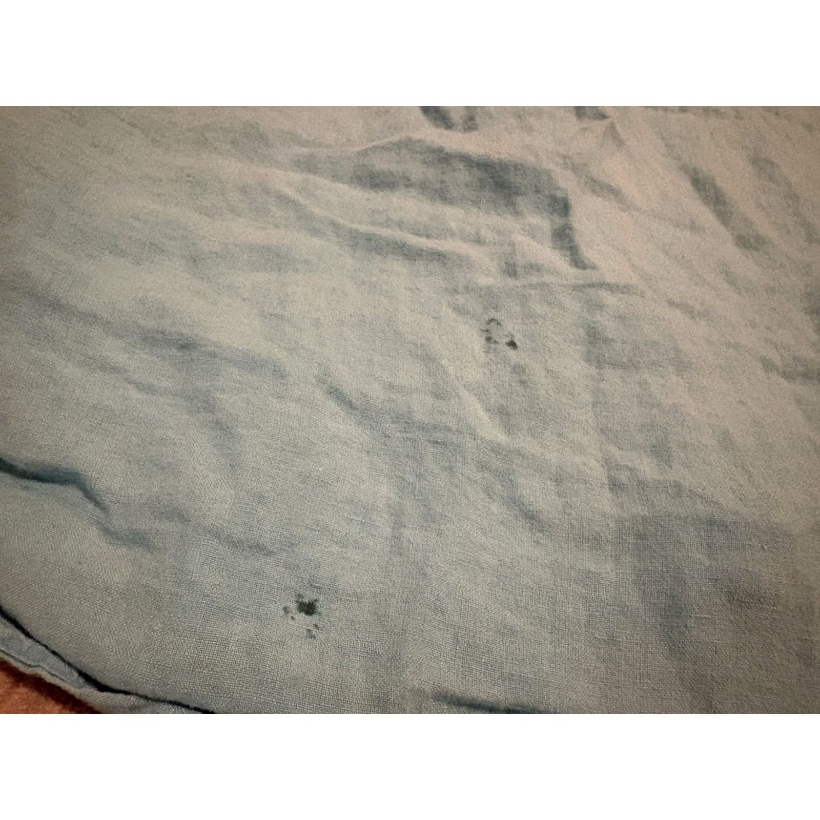 Polo Ralph Lauren VINTAGE Polo Ralph Lauren Short Sleeve Button-Up Shirt Mens Large Blue Linen Stain Flawed Pony Size US L / EU 52-54 / 3 - 6 Thumbnail