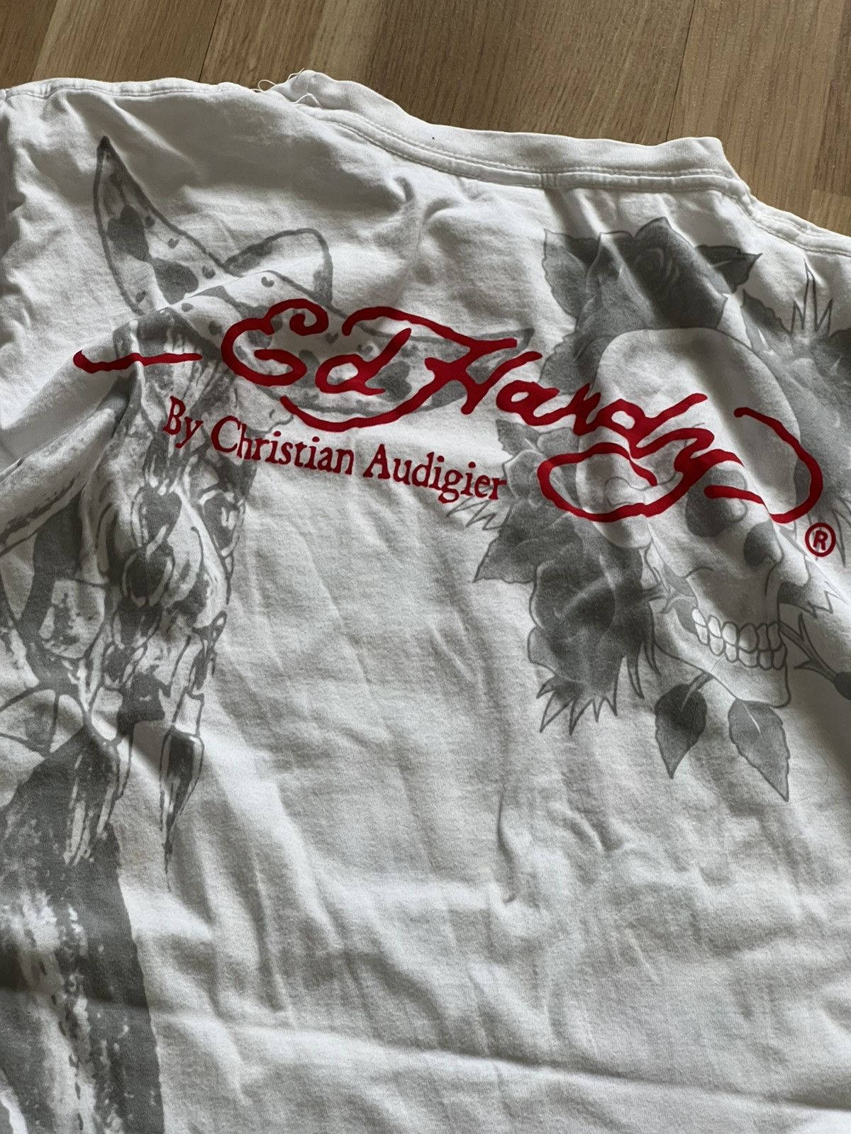 Ed Hardy Ed hardy vintage t shirt skull avant garde punk 90s Size US L / EU 52-54 / 3 - 6 Thumbnail