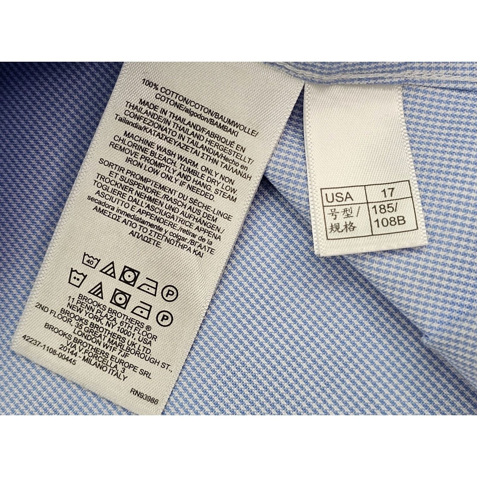 Brooks Brothers Brooks Brothers 1818 Regent Original Polo Shirt Men XL Blue Houndstooth Button-Up Size US XL / EU 56 / 4 - 5 Thumbnail