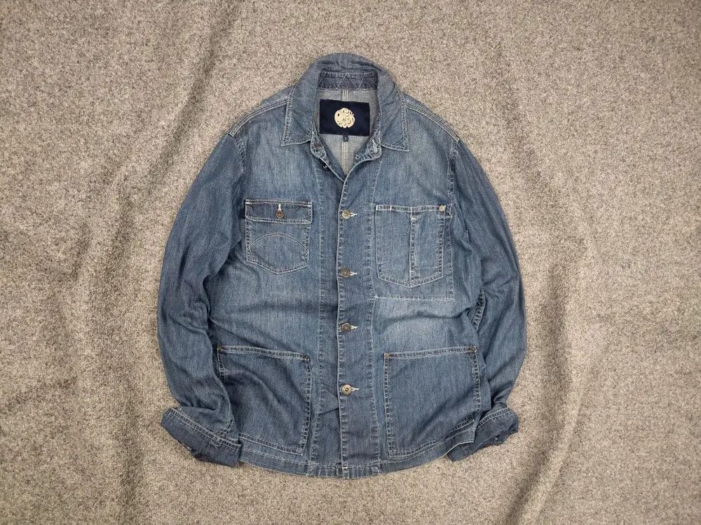 Pretty Green Vtg Pretty Green Design Work Overshirt Pocket Denim Jacket Size US M / EU 48-50 / 2 - 1 Thumbnail